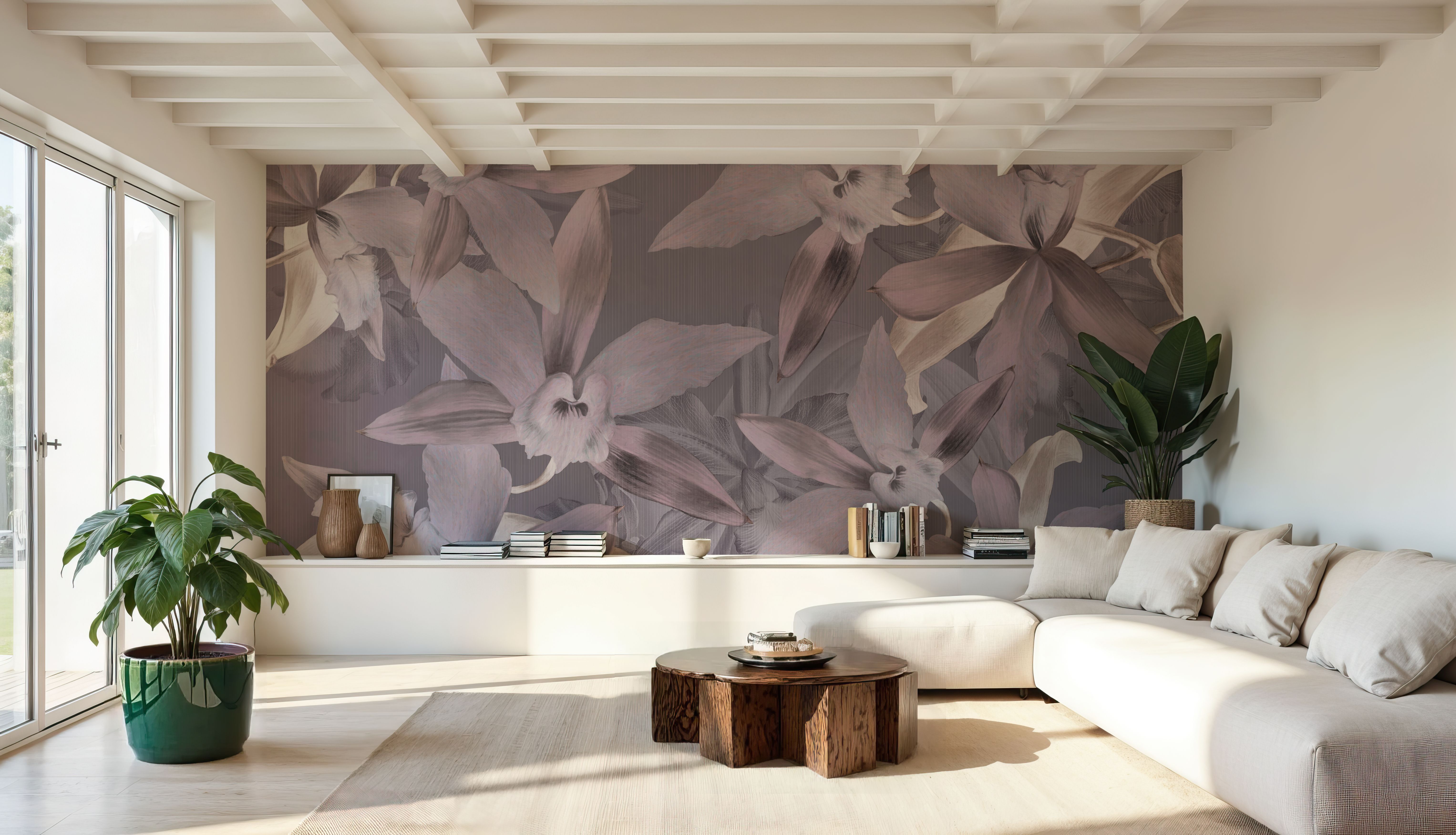 Big Orchids Purple, Behang