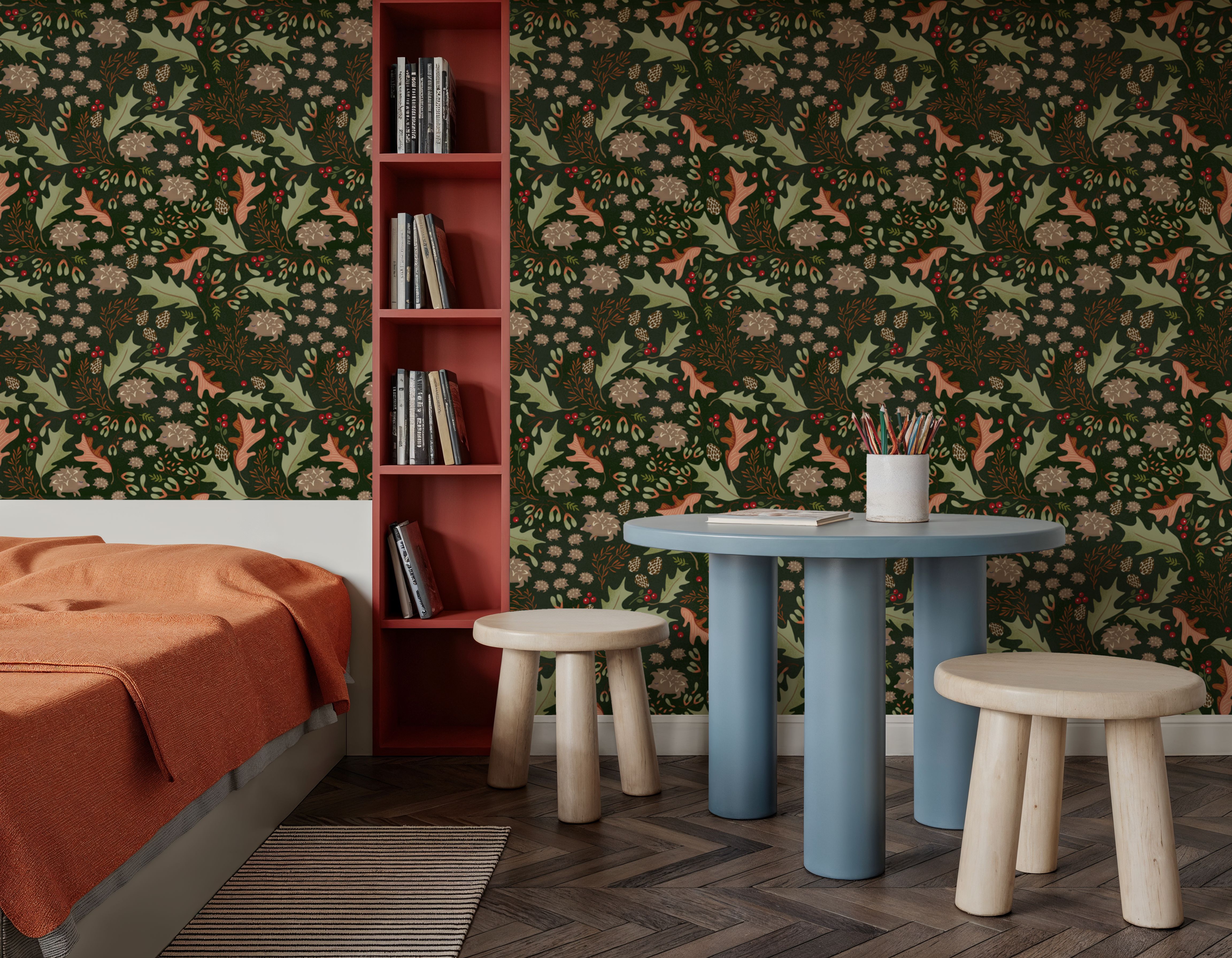 Autumn Hedgehogs, Dark Green