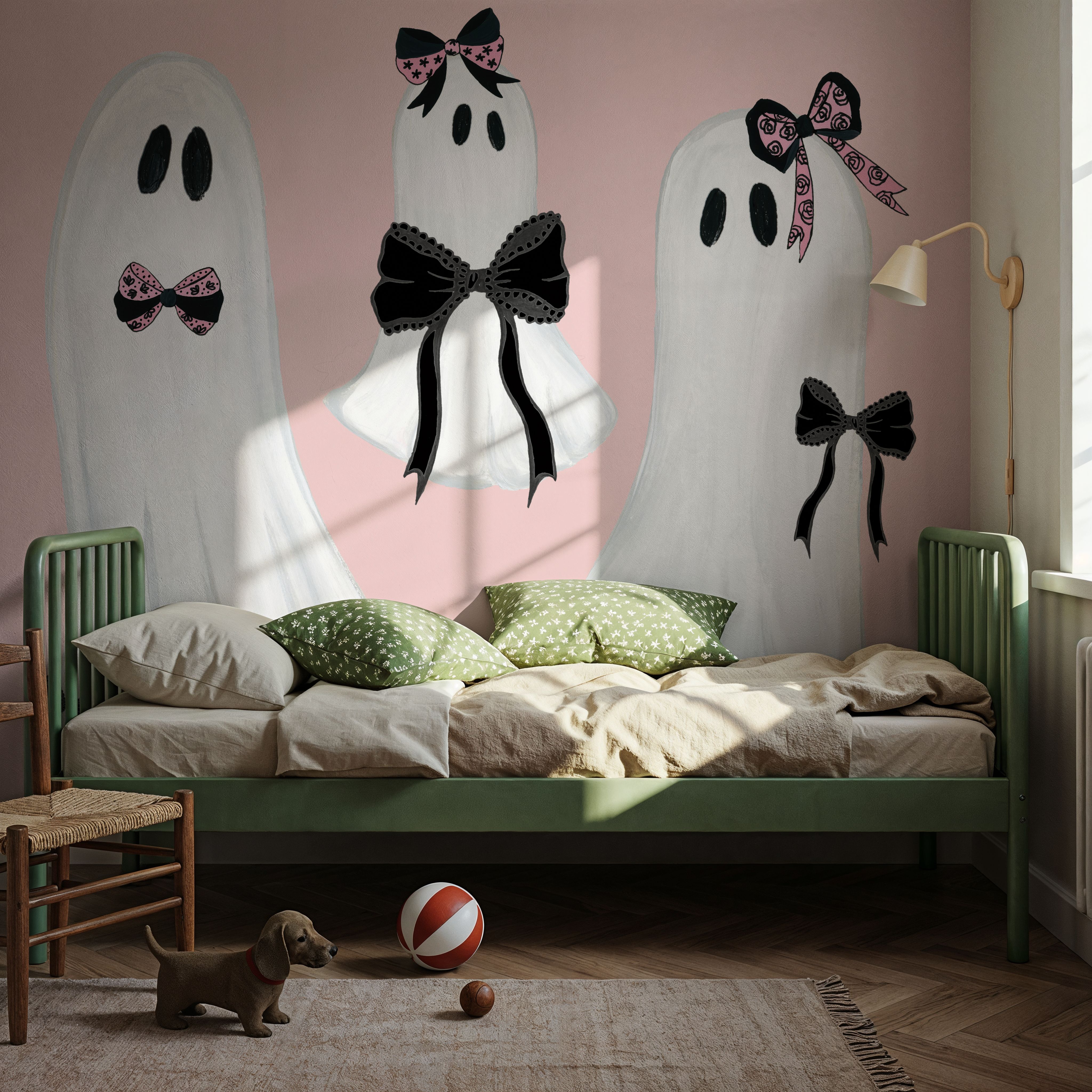 Wall Mural - Coquette Ghosts - Kids' Room - Wallism US - Premium, Textured or Peel & Stick