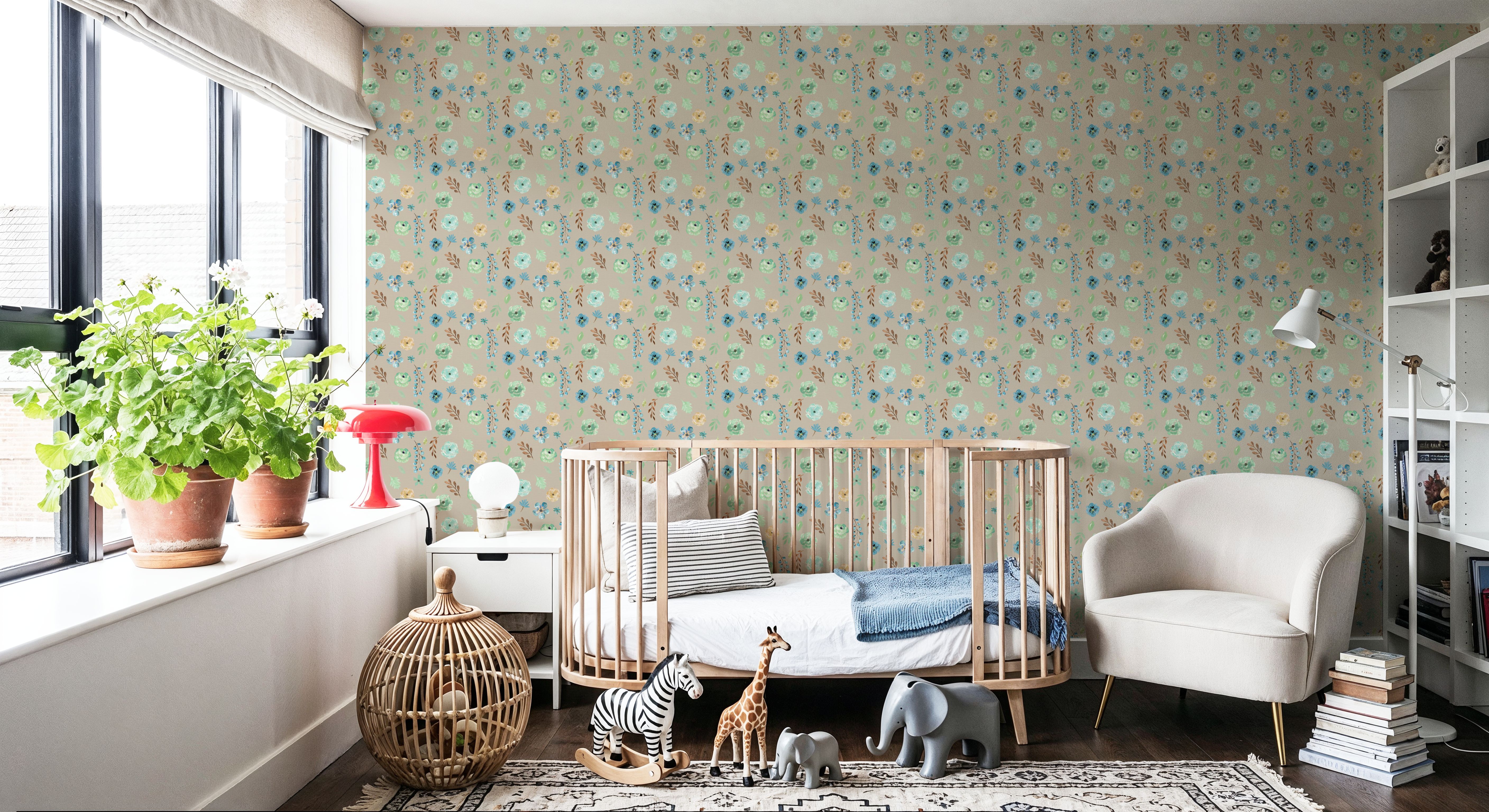 Flutterby Flowers Beige