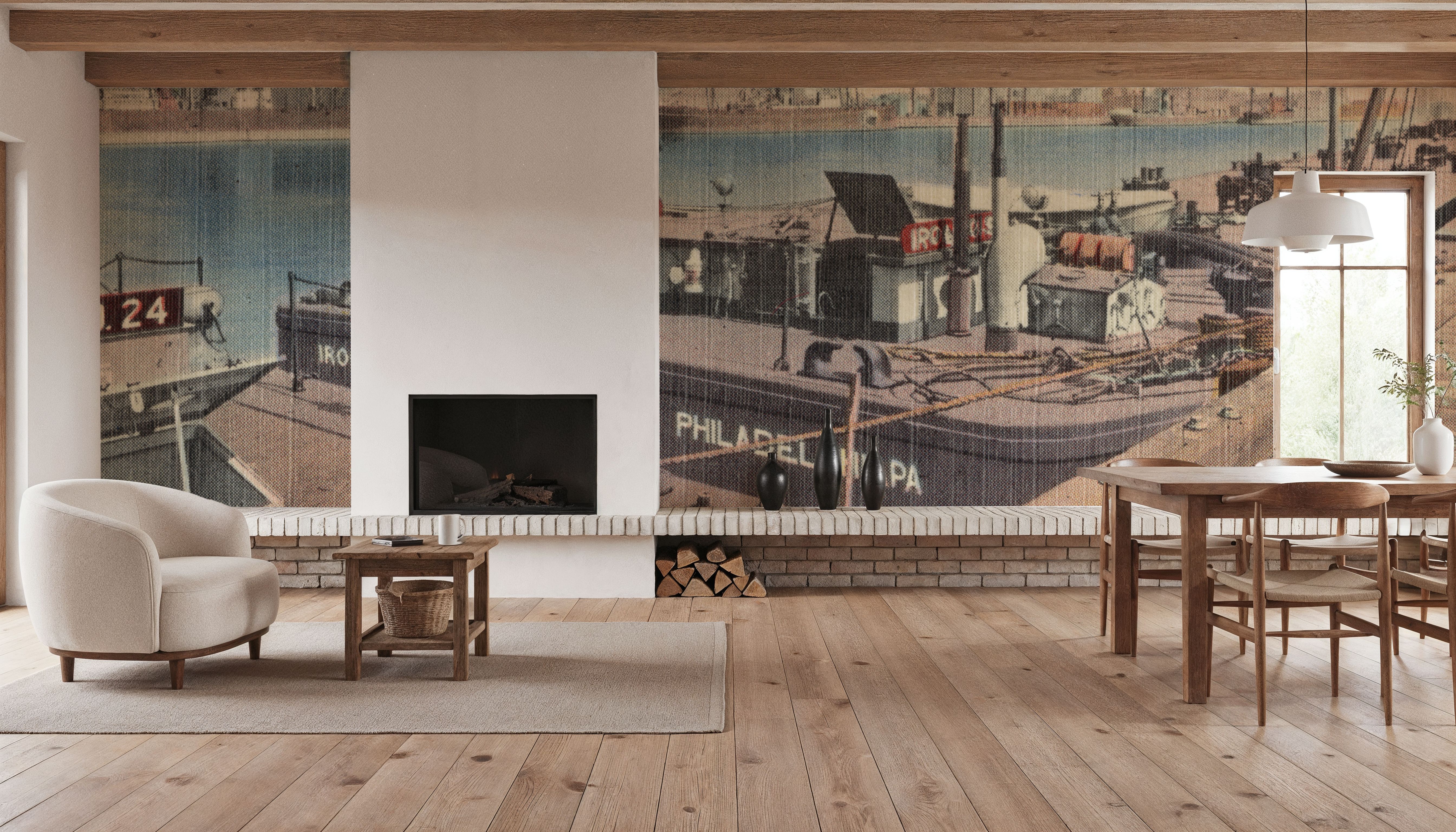 Greetings from Port of Albany - Screenprint Postcard