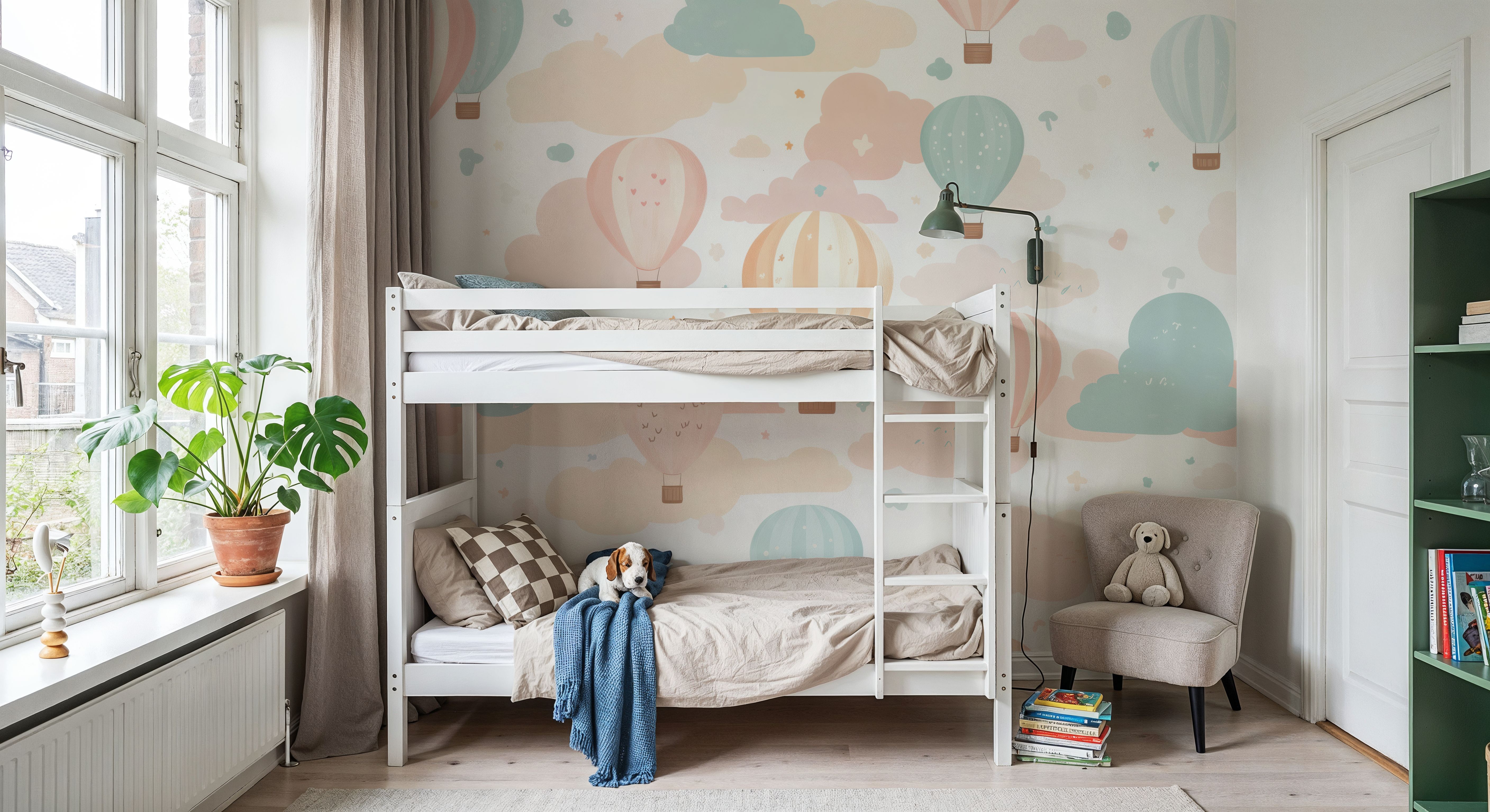 Hot Air Ballon Clouds, Behang