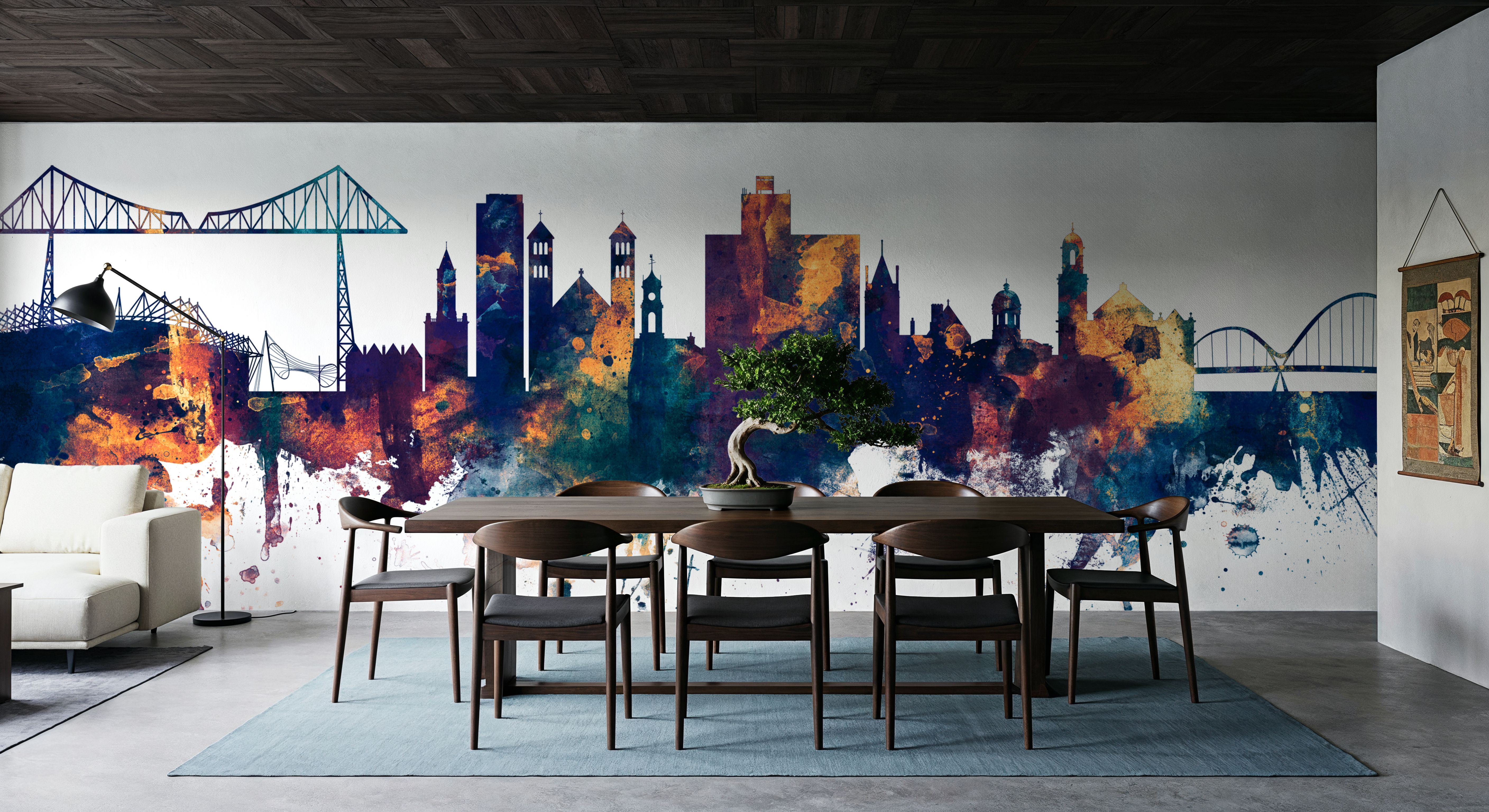 Middlesbrough England Skyline Blue & Bronze