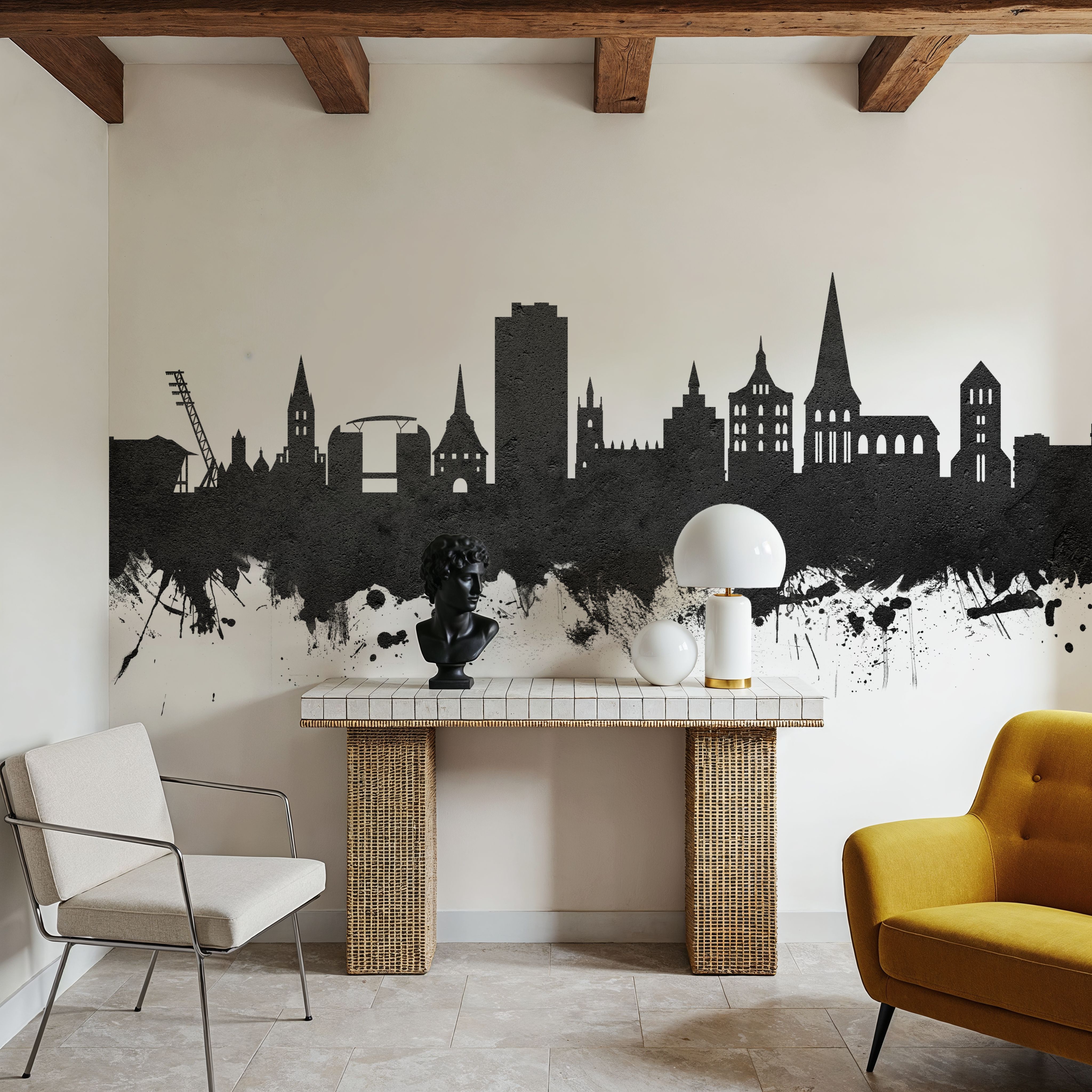 Rostock Germnay Skyline Black & White
