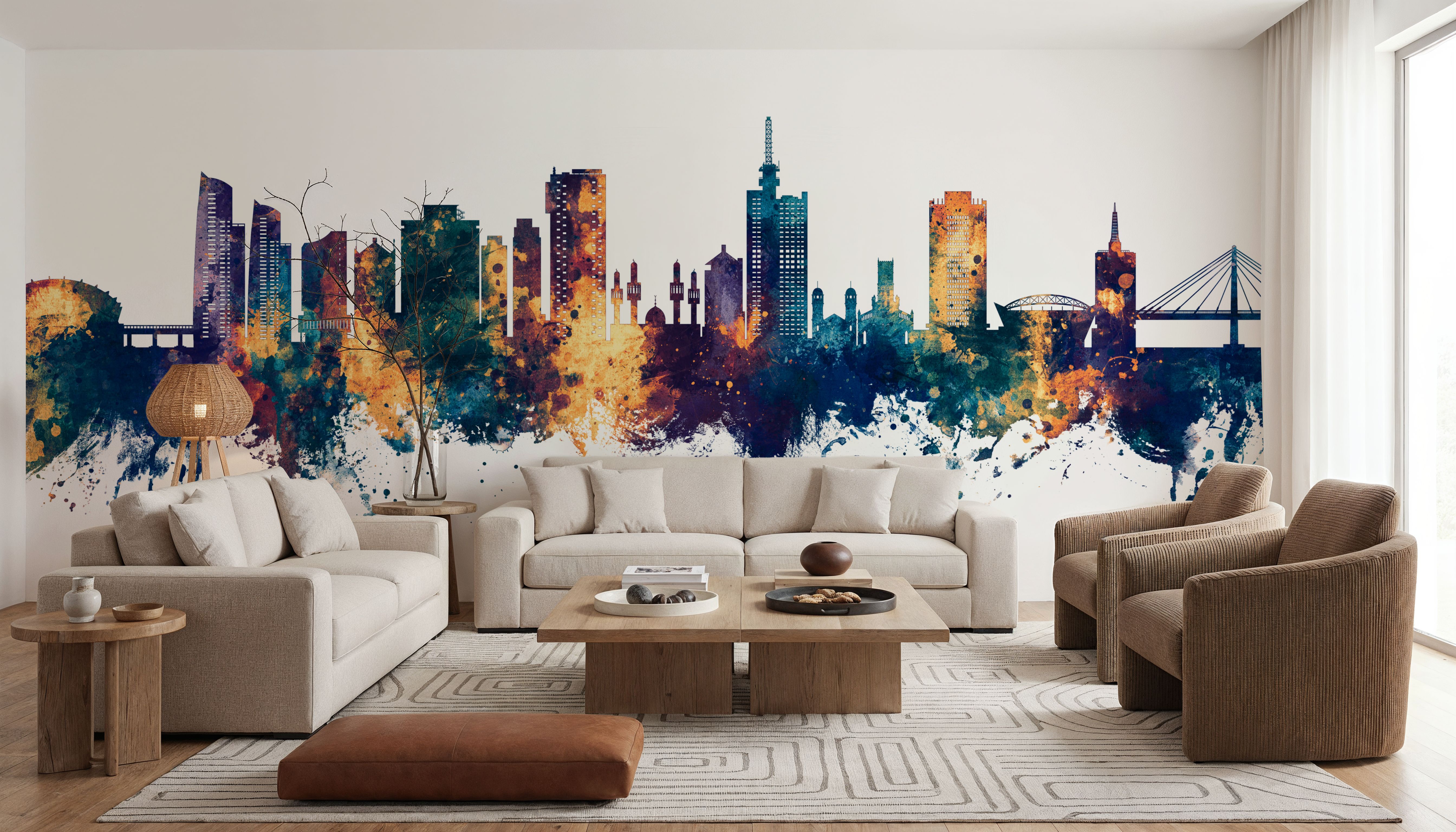 Lagos Nigeria Skyline Blue & Bronze