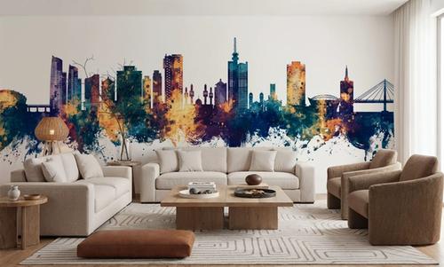 Lagos Nigeria Skyline Blue & Bronze