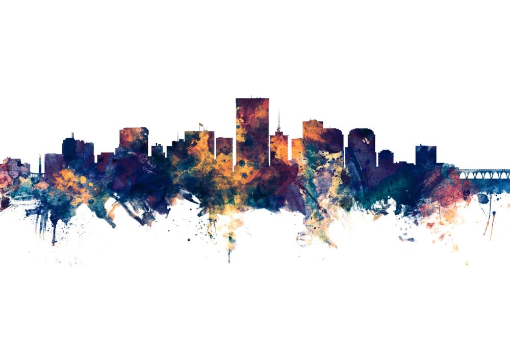 Richmond Virginia Skyline Blue & Bronze