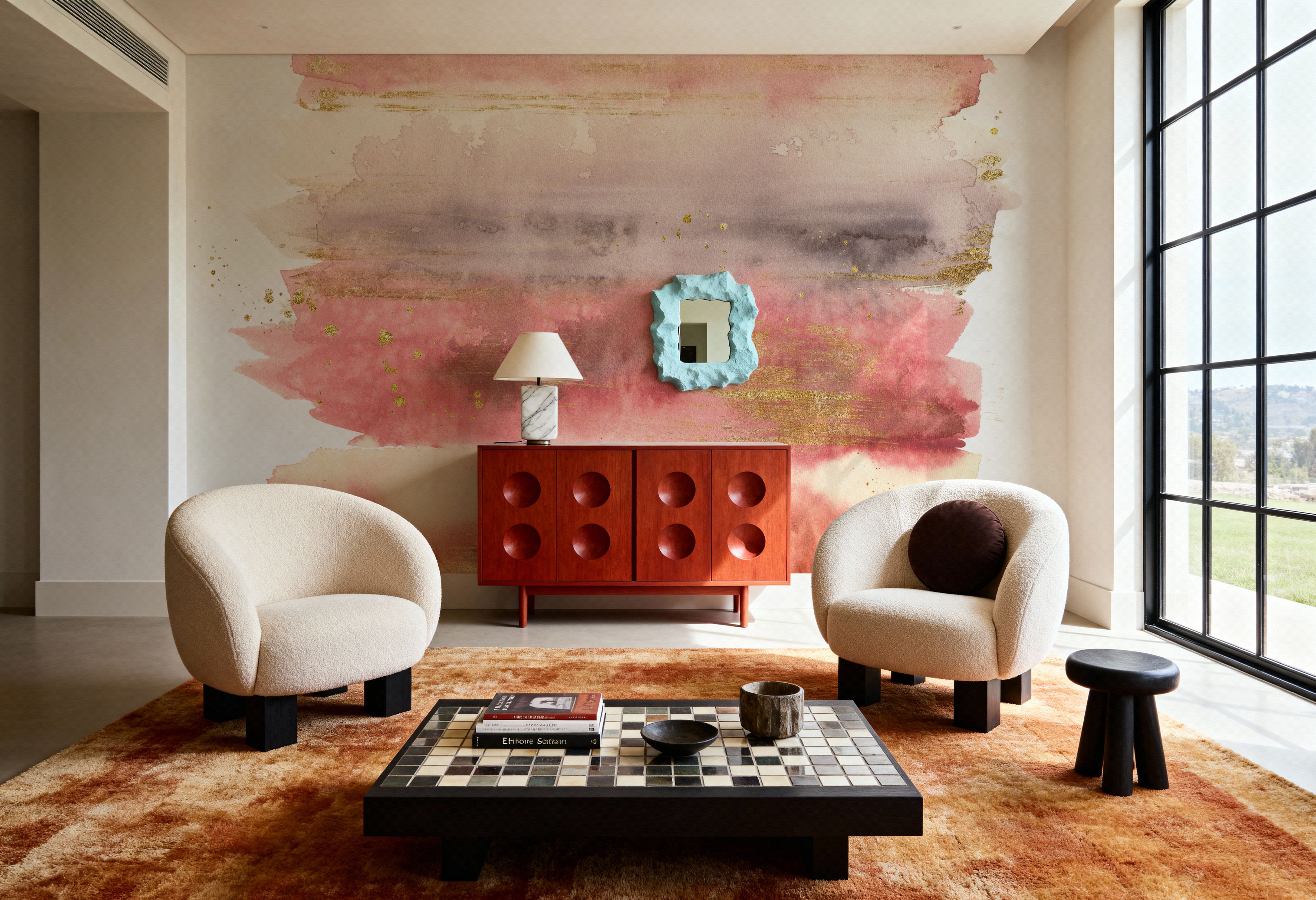 Desert Blooms Abstract I on White