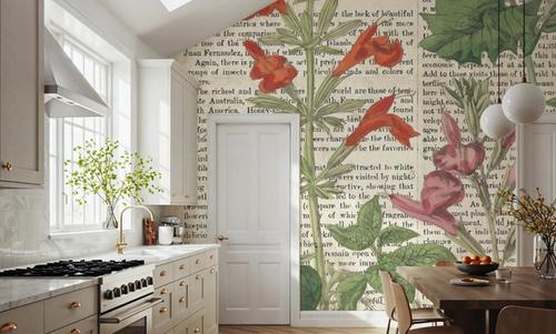 Salvia Florals on Newsprint I