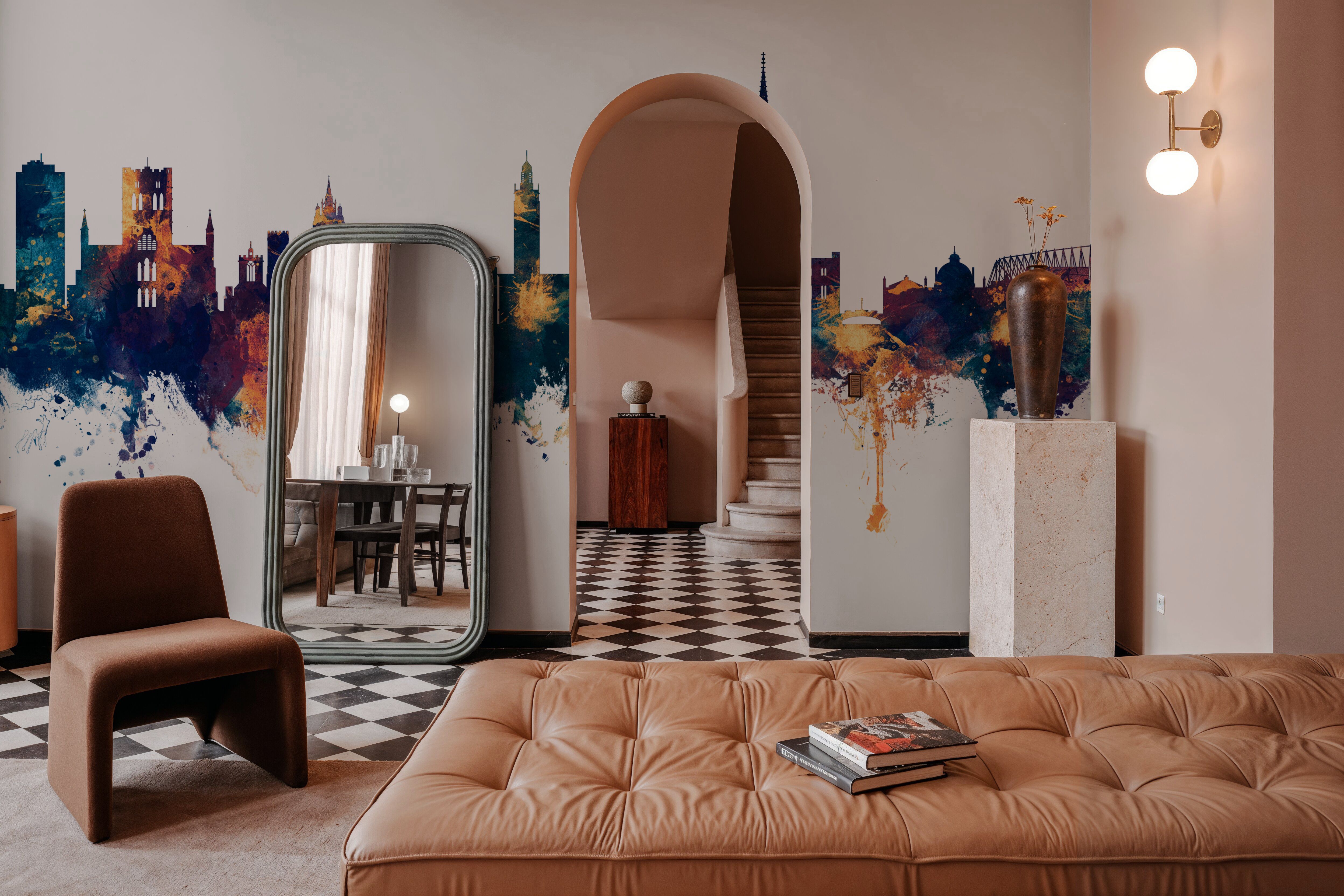 Norwich England Skyline Blue & Bronze, Tapeten