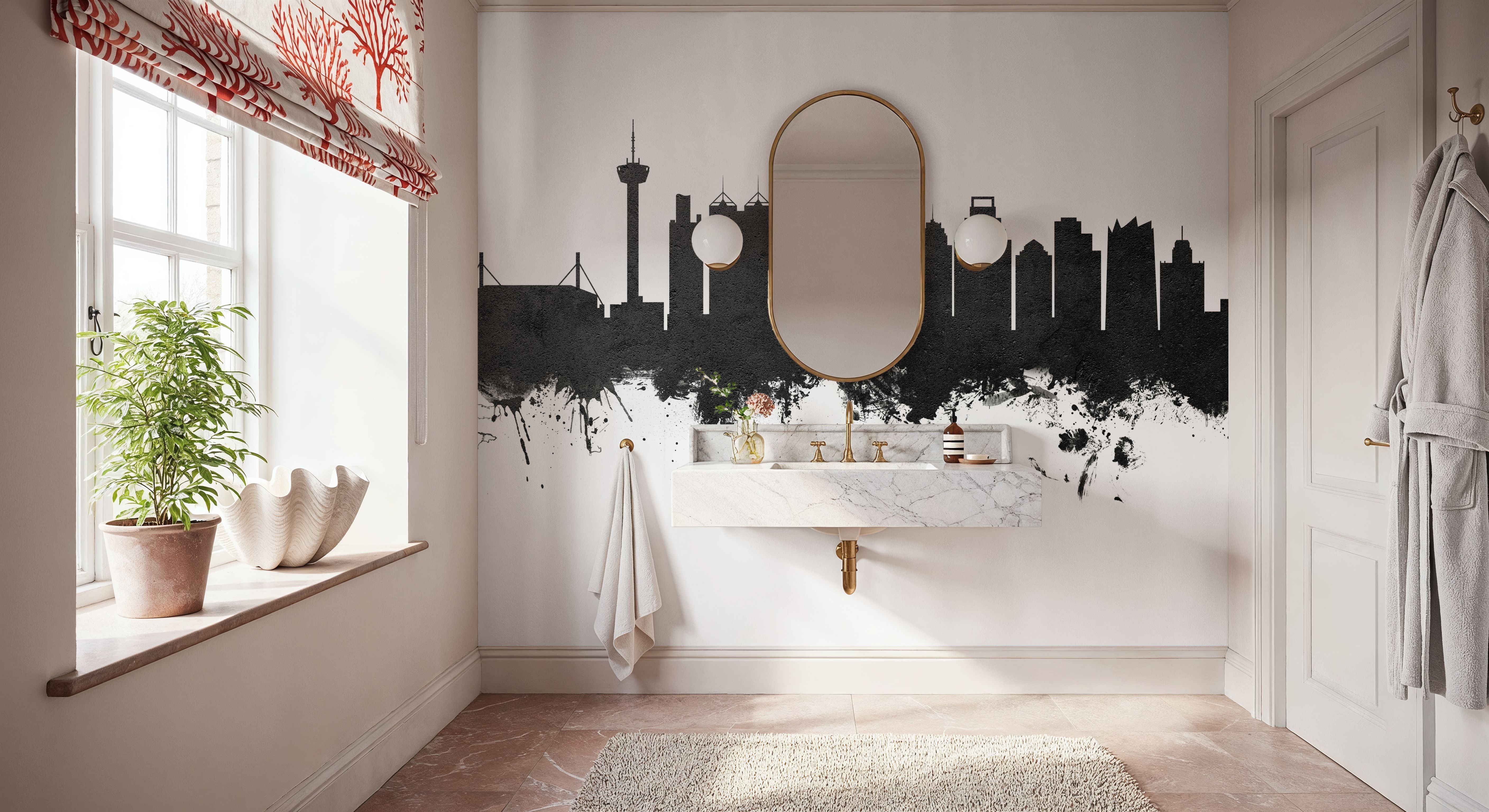 San Antonio Texas Skyline Black & White, Wallpaper