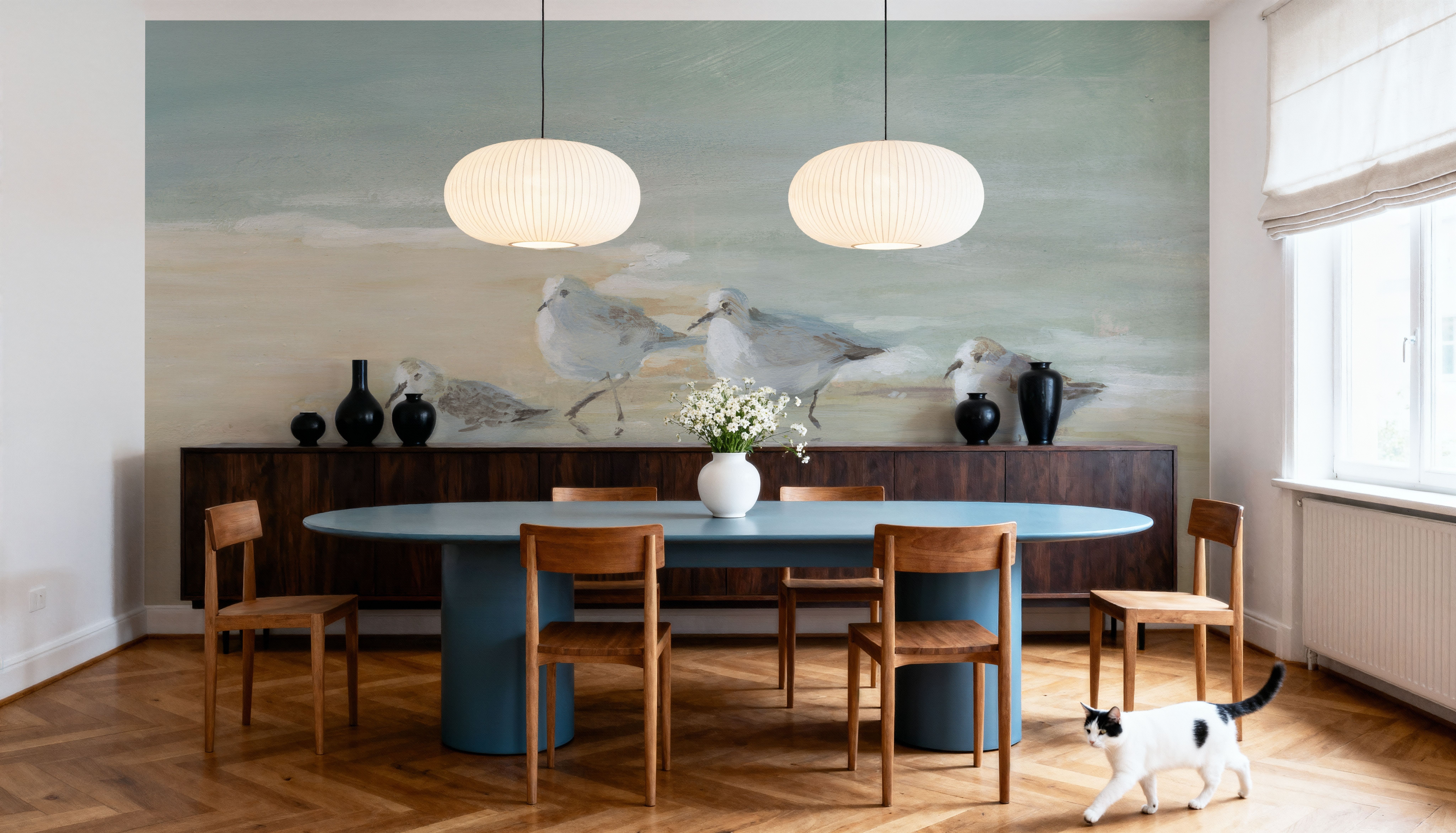 Tranquil Shorebirds on the Sand