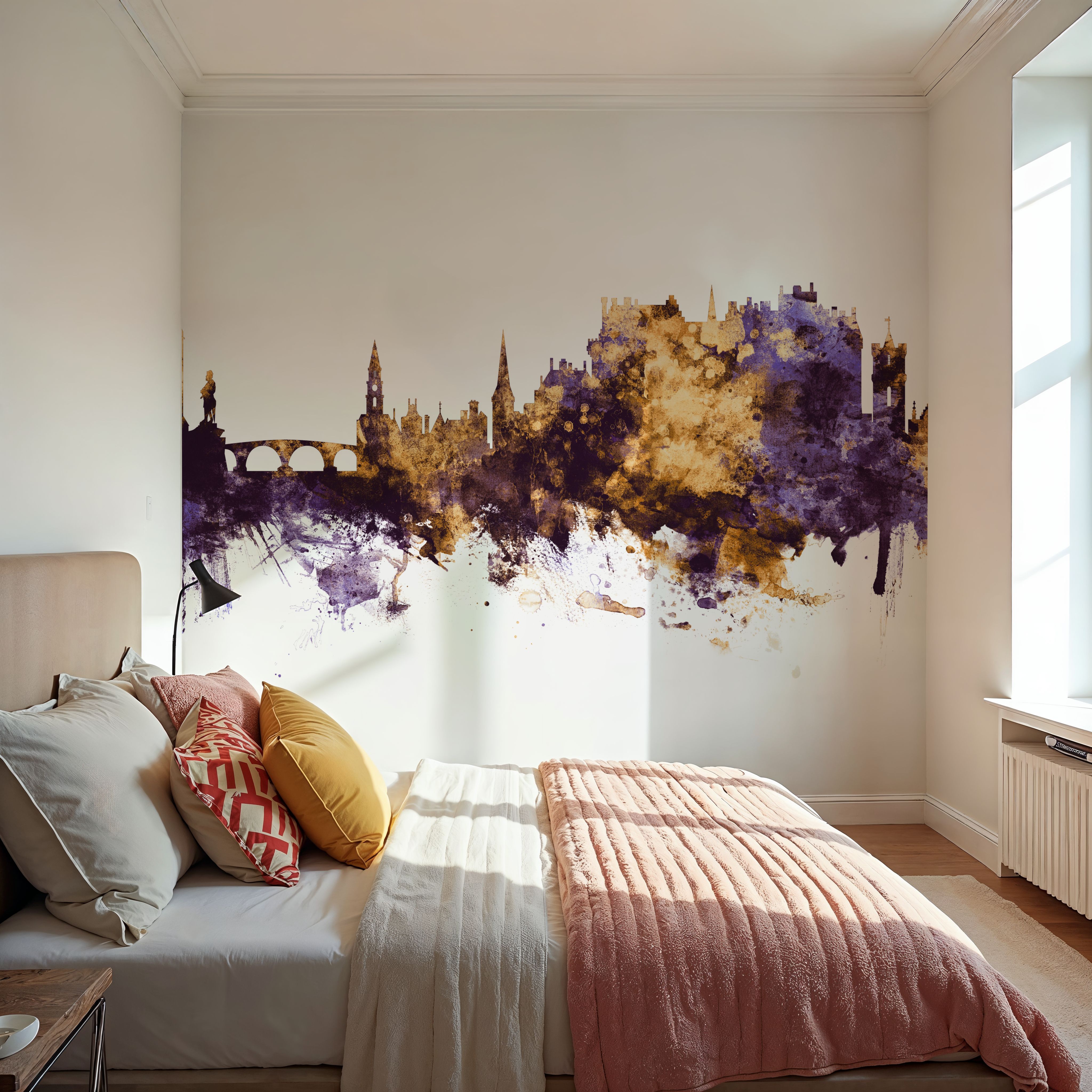 Stirling Scotland Skyline Purple & Gold