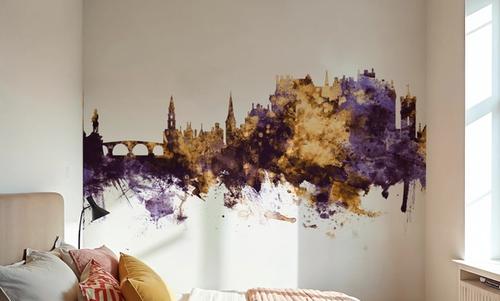 Stirling Scotland Skyline Purple & Gold