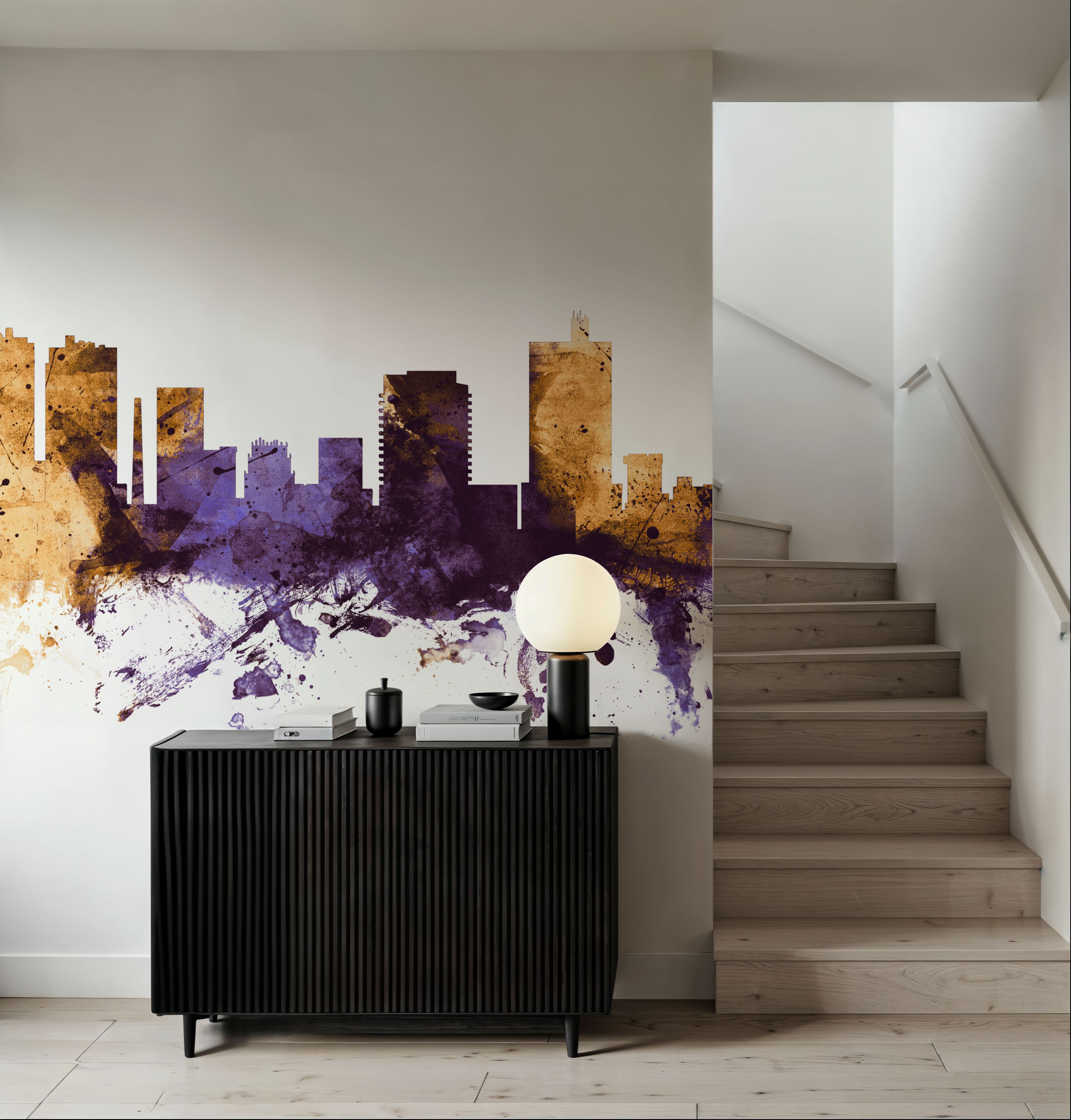 Fort Worth texas Skyline Purple & Gold