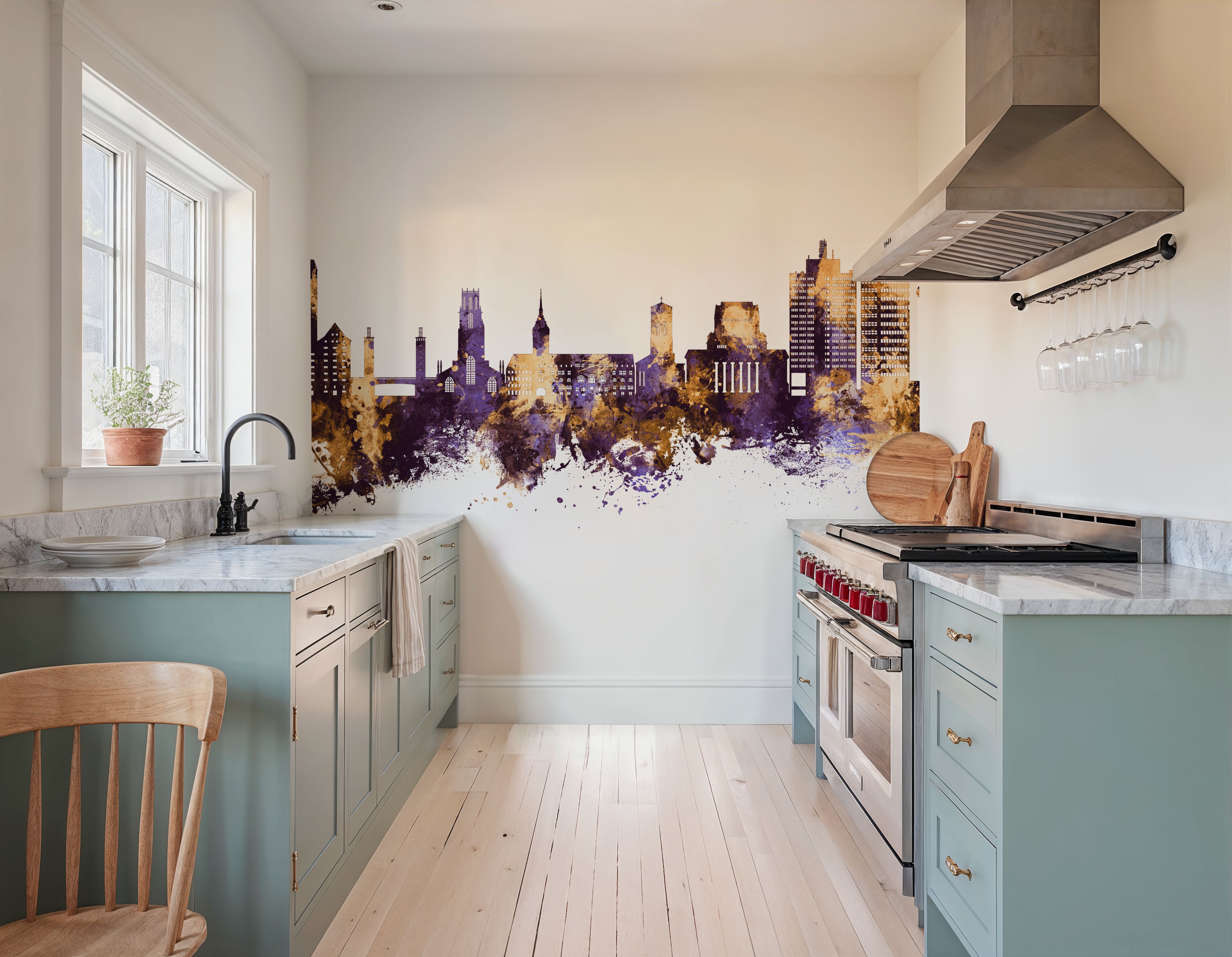 Duisburg Germany Skyline Purple & Gold