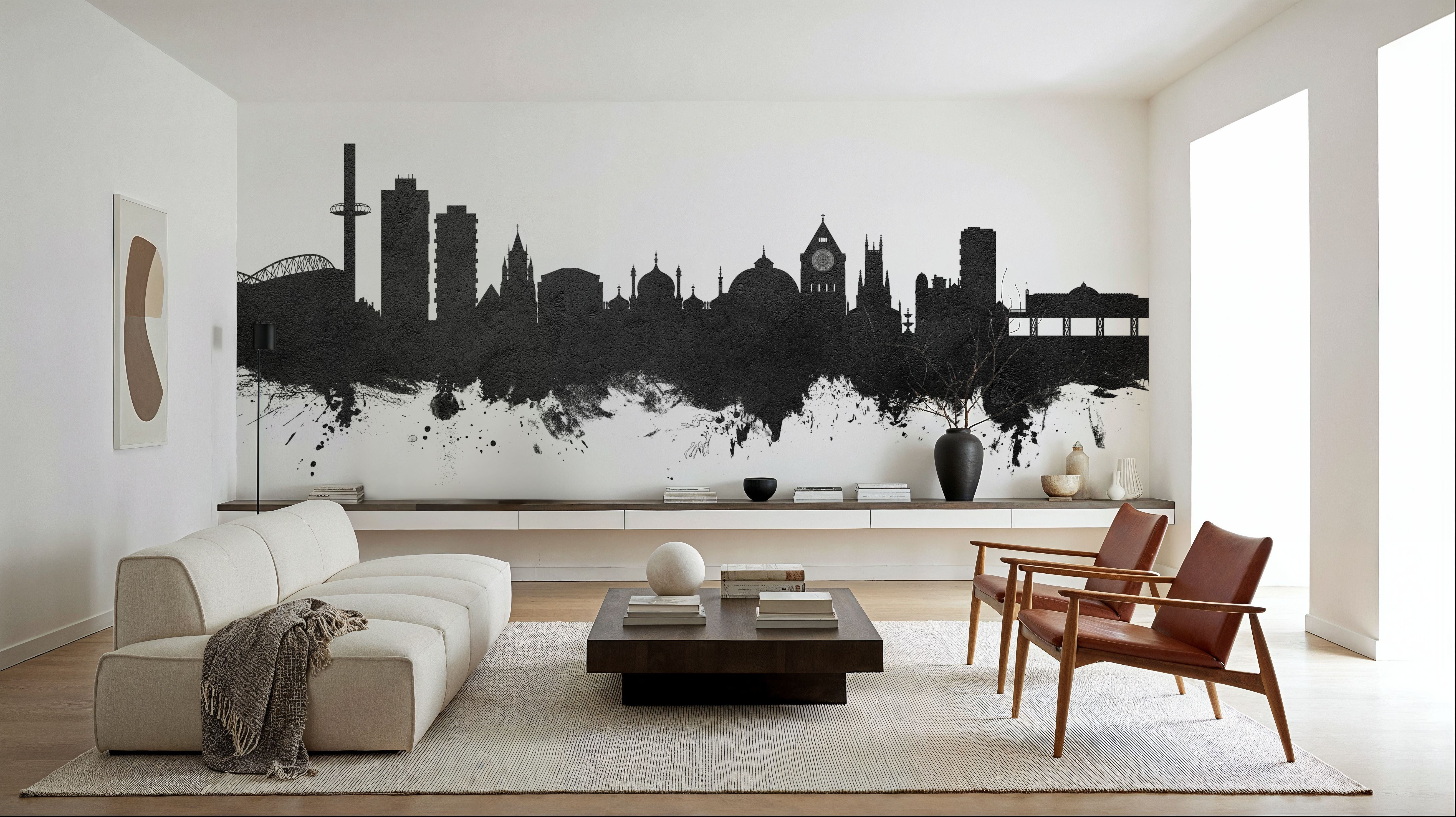 Brighton England Skyline Black & White