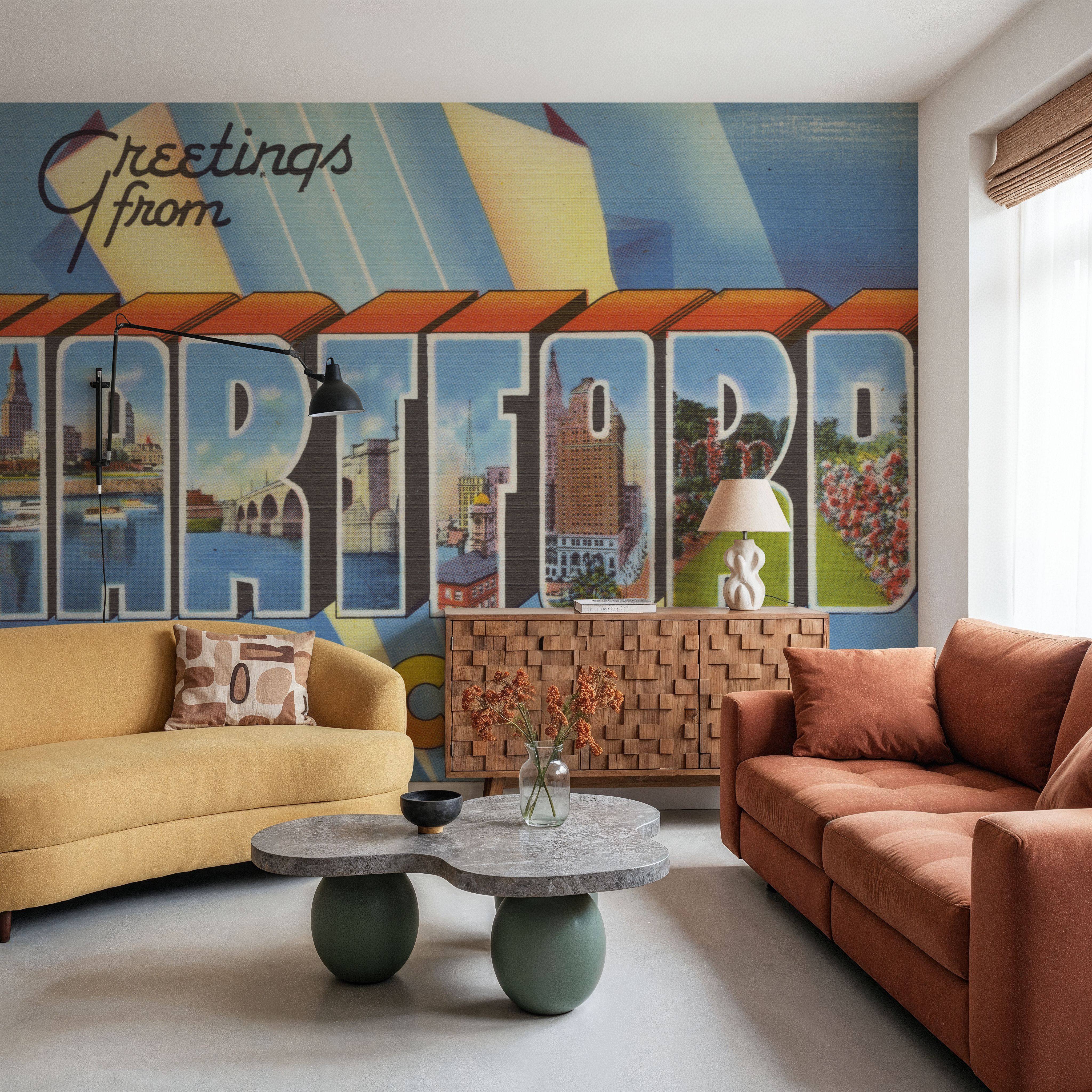 Greetings from Hartford - Screenprint Postcard