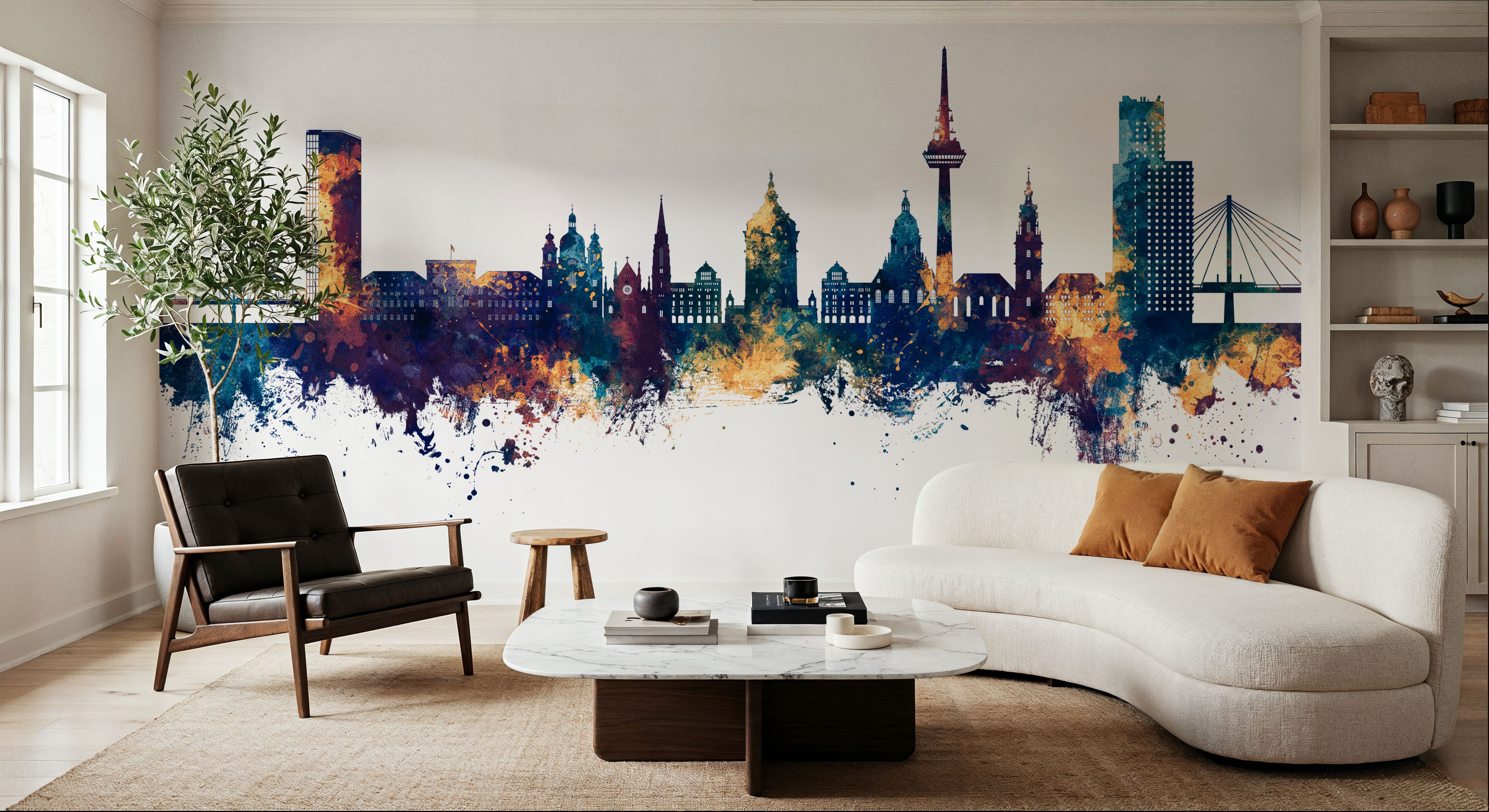 Mannheim Germany Skyline Blue & Bronze