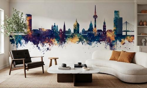 Mannheim Germany Skyline Blue & Bronze