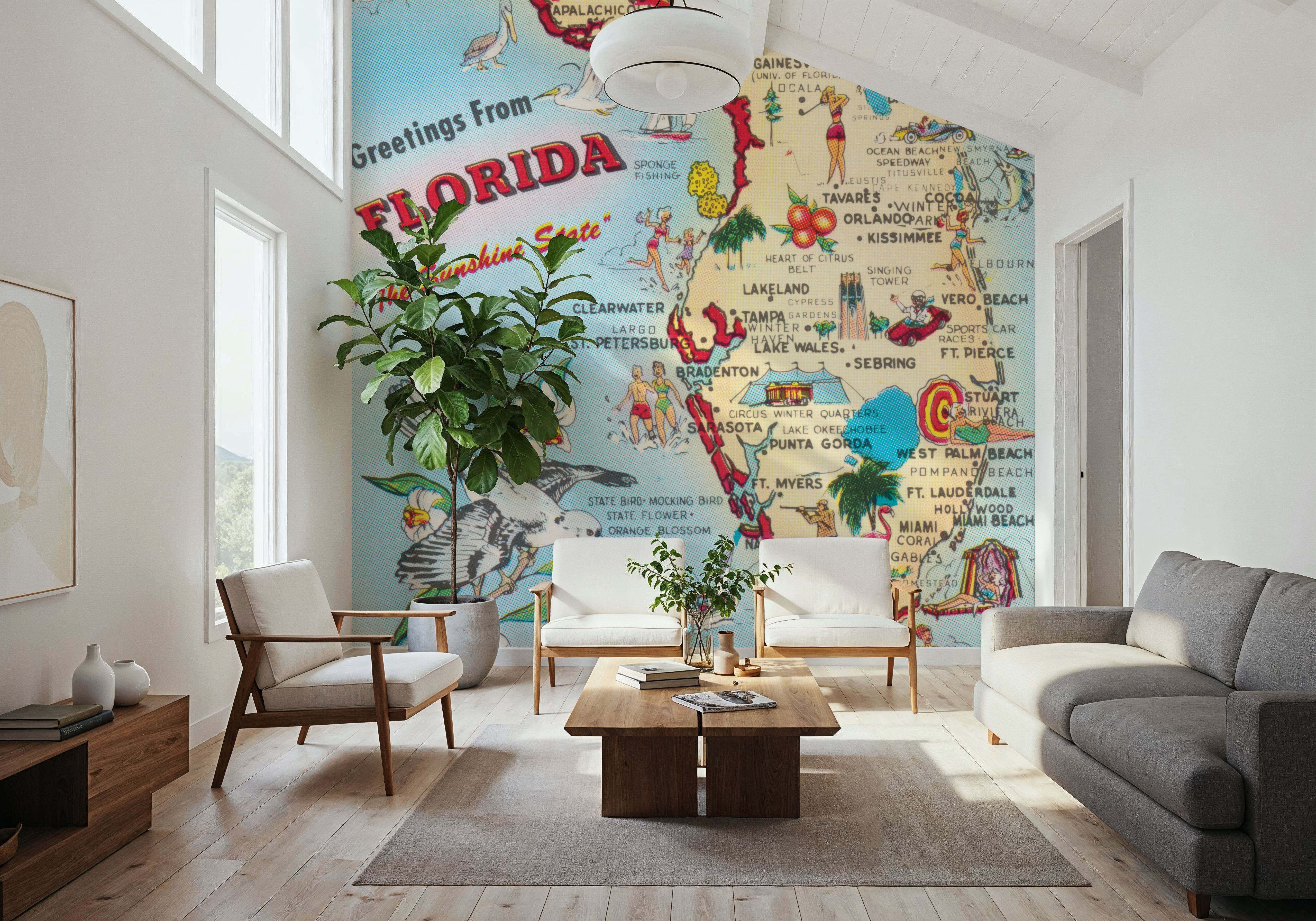 Vintage Florida Travel Map