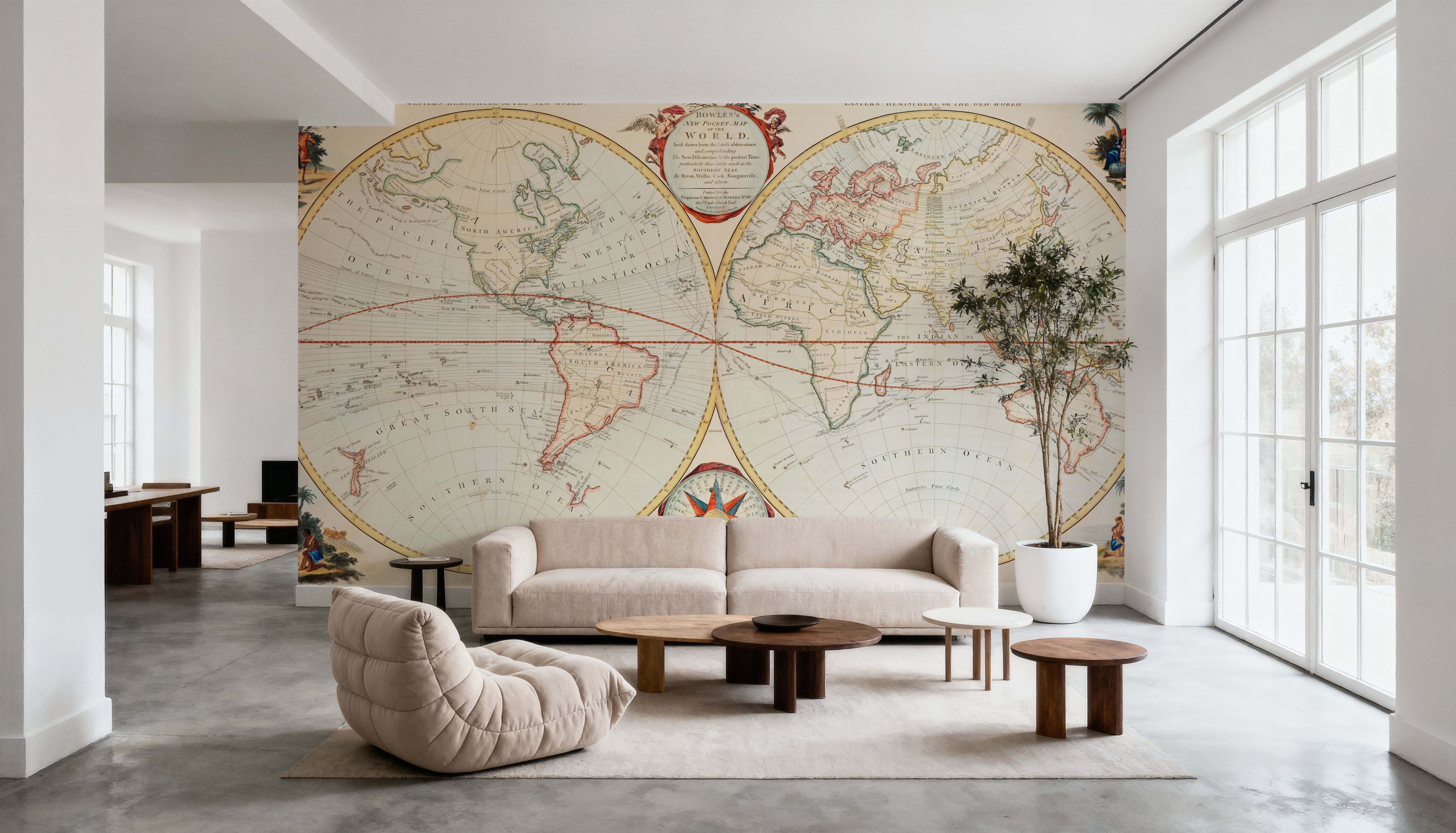 19th Century Map Of The World