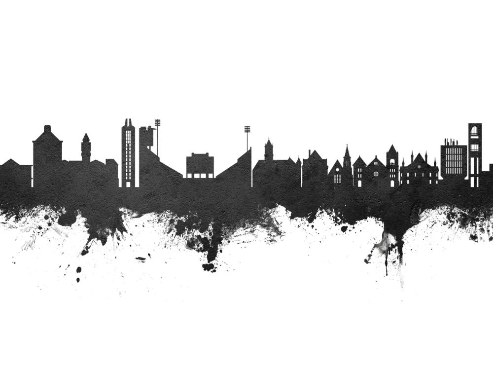 Lawrence Kansas Skyline Black & White