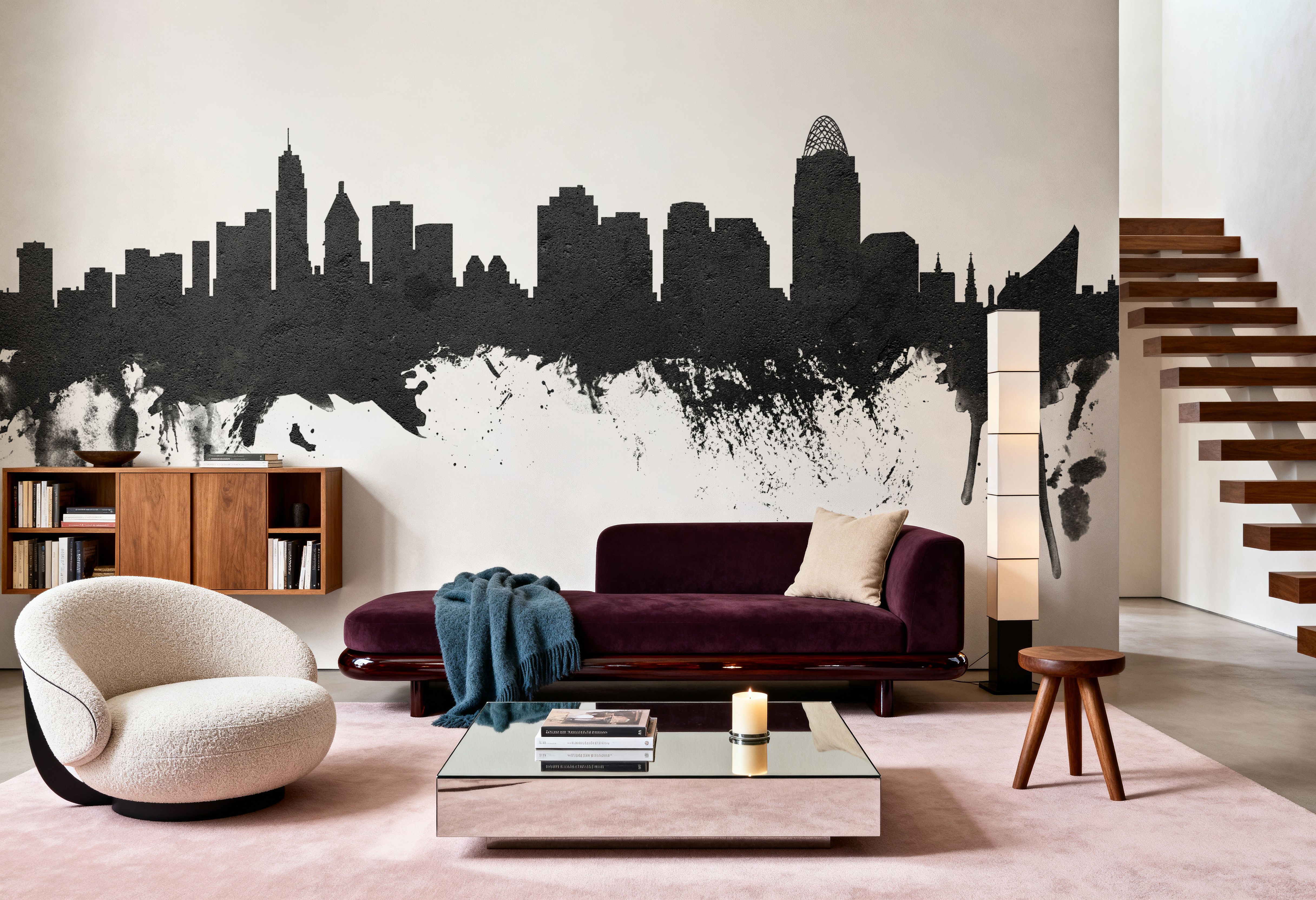 Cincinnati Ohio Skyline Black & White