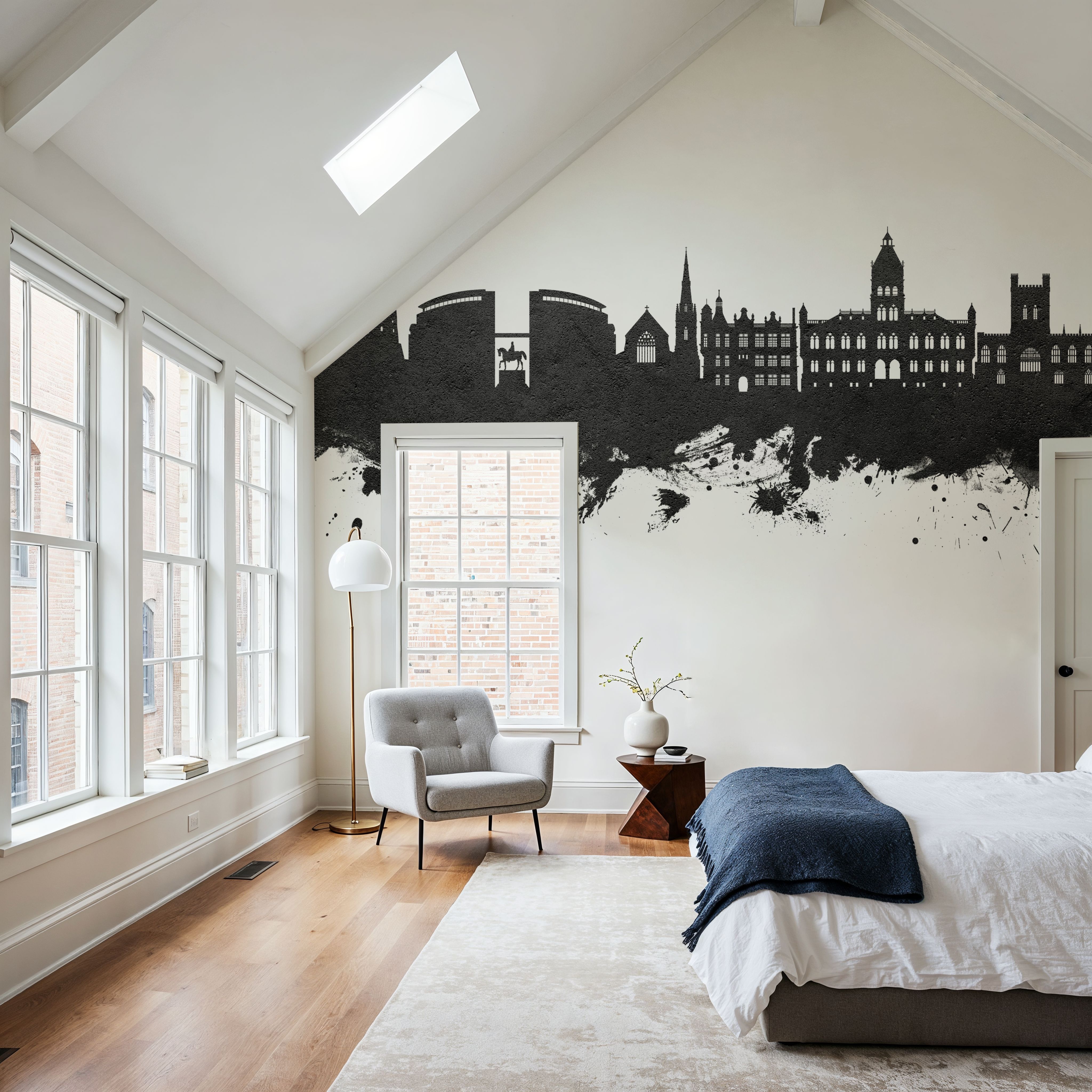 Chester England Skyline Black & White