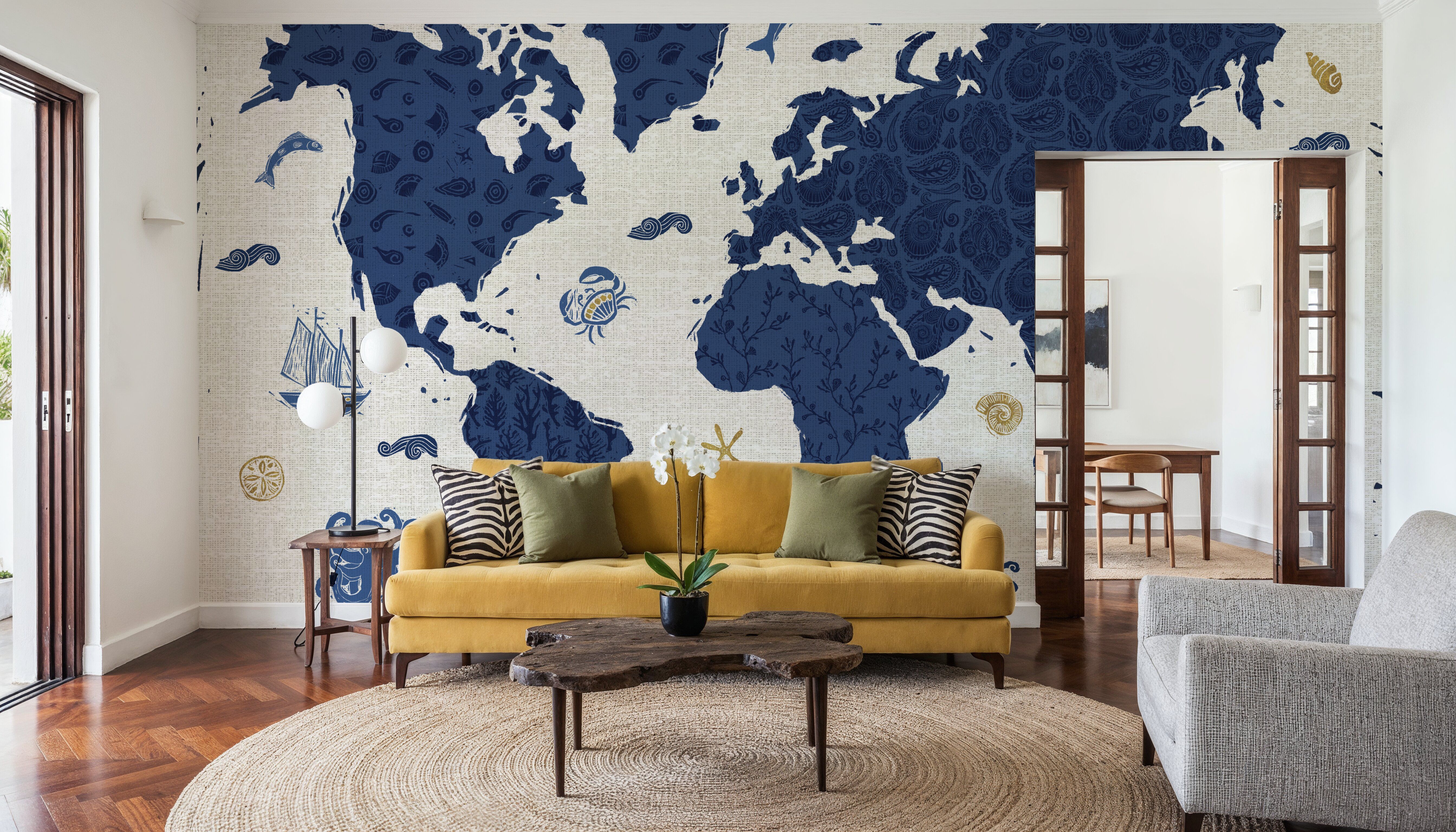 Sea This Map White, Behang