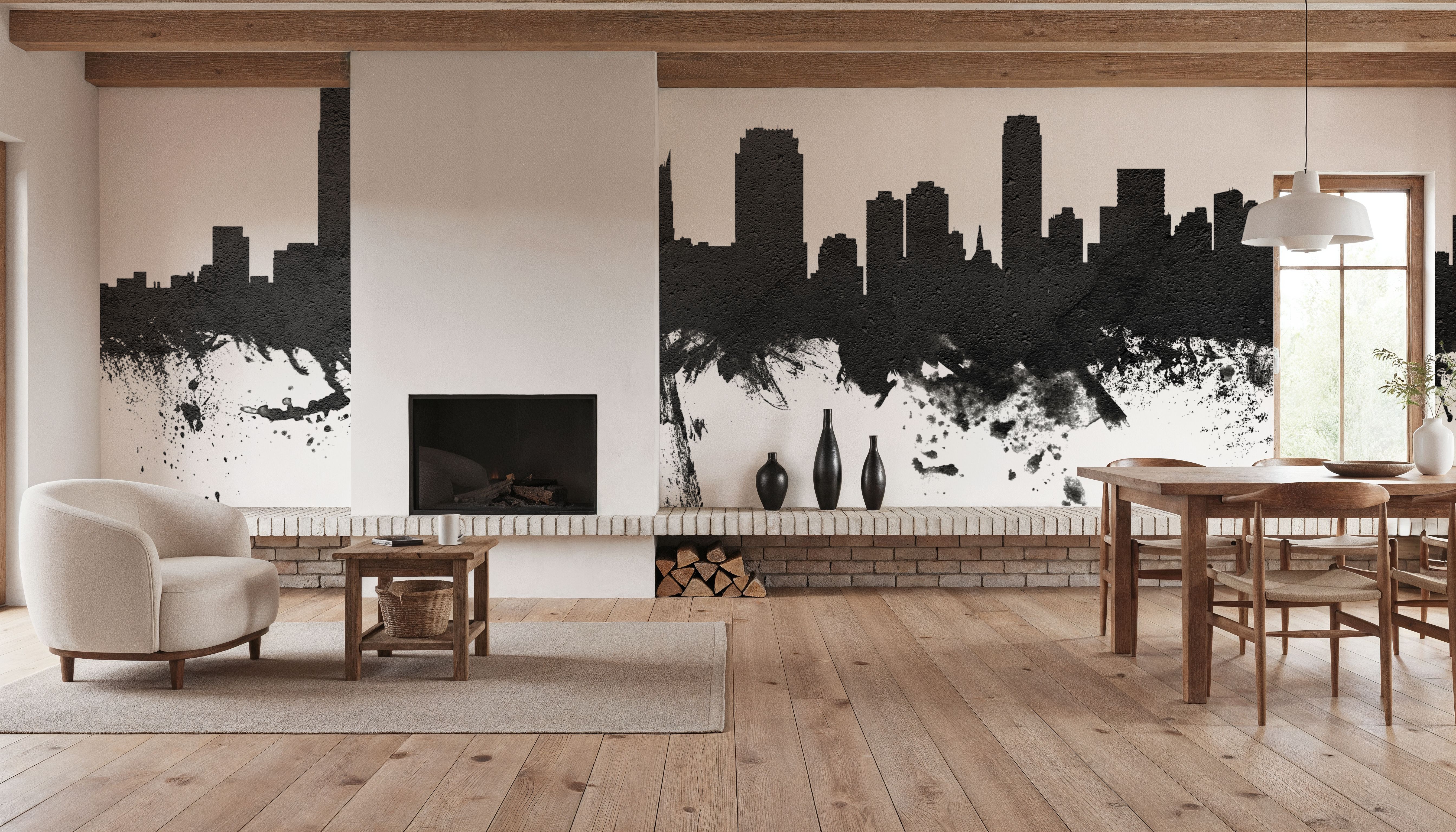 Jersey City New York Skyline Black & White