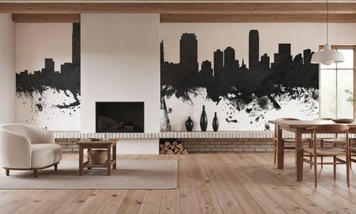 Jersey City New York Skyline Black & White