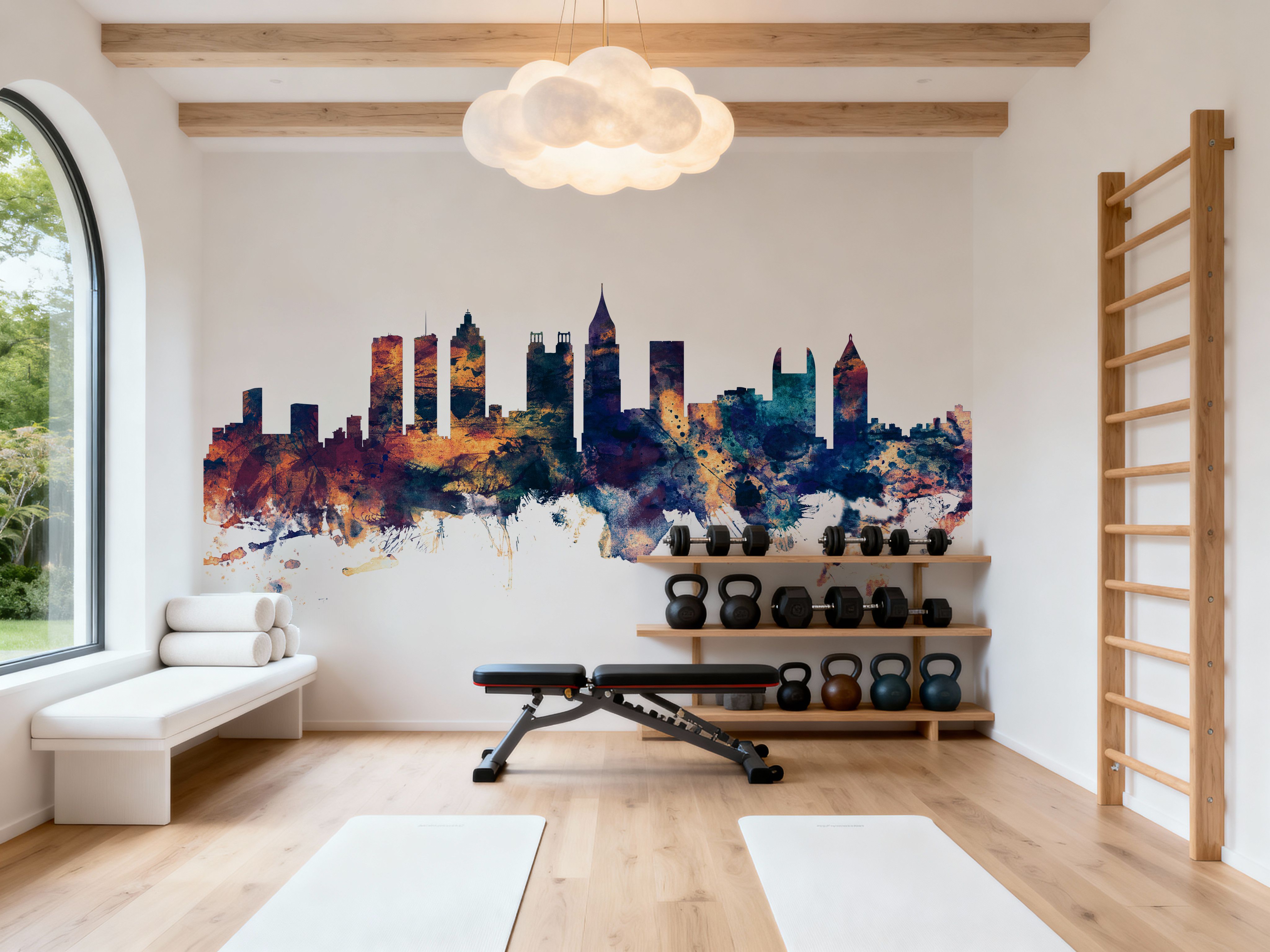 Atlanta Georgia Skyline Blue & Bronze