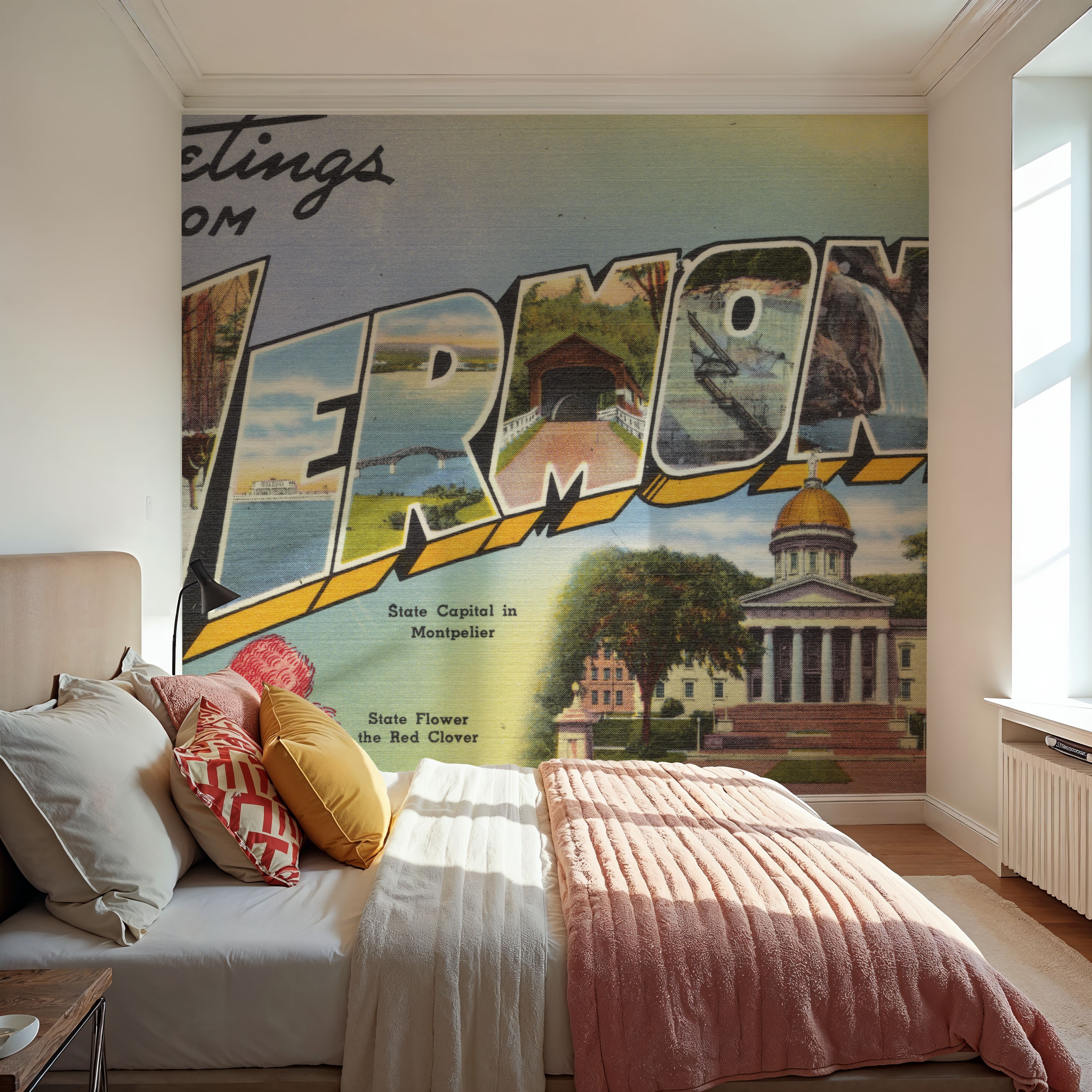 Greetings from Vermont State - Screenprint Postcard