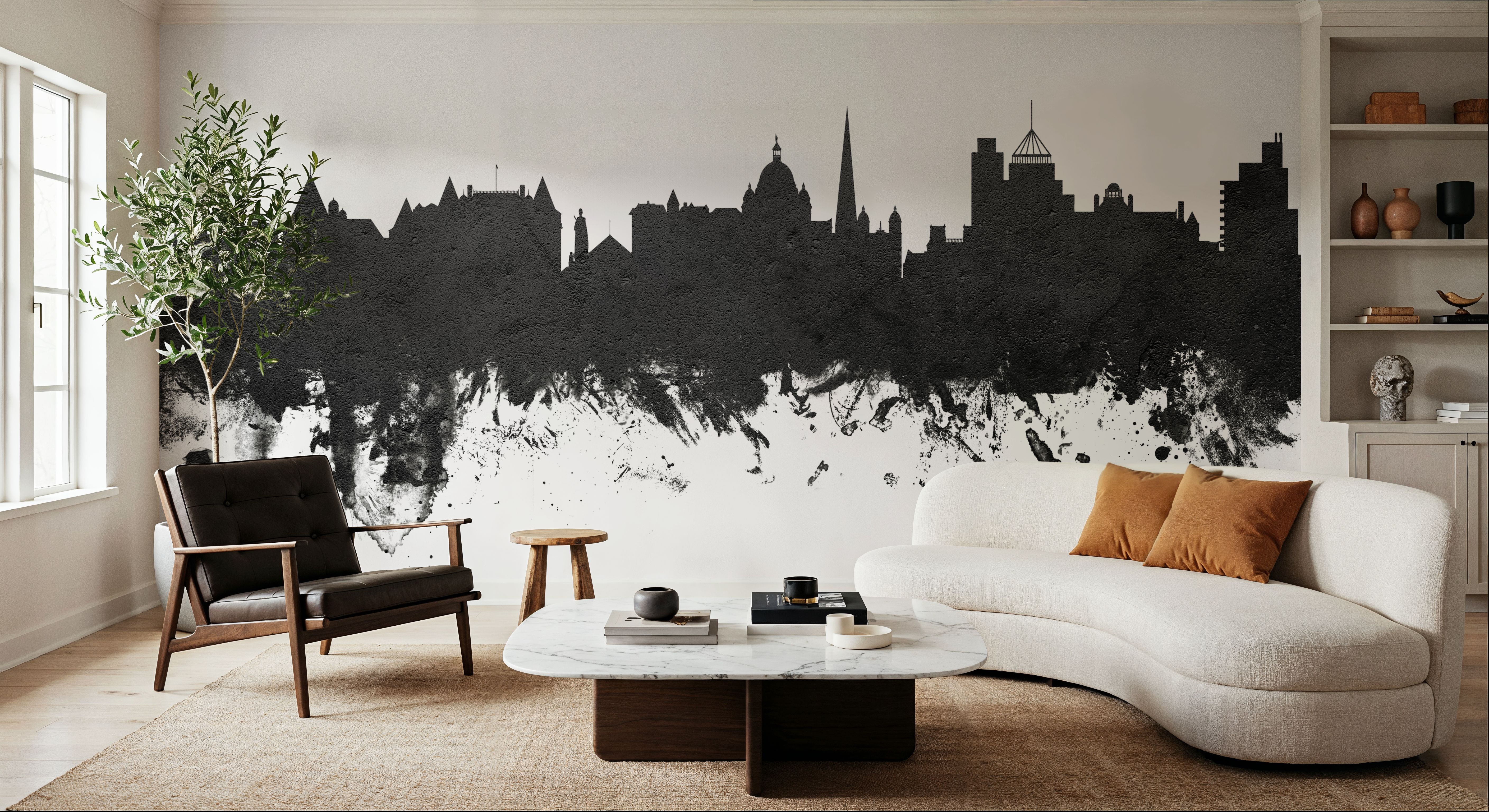 Victoria Canada Skyline Black & White