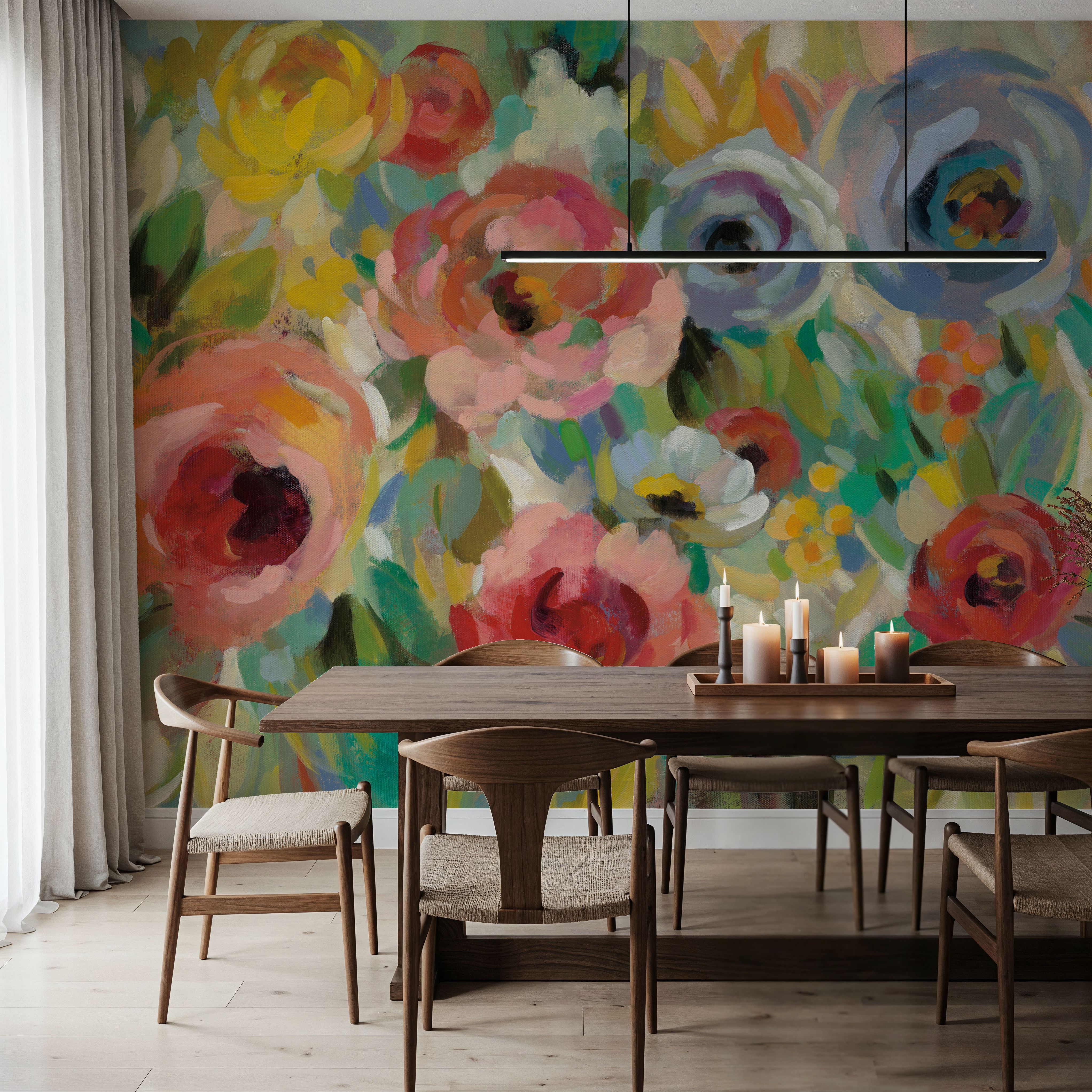 Vivid Coral Floral I