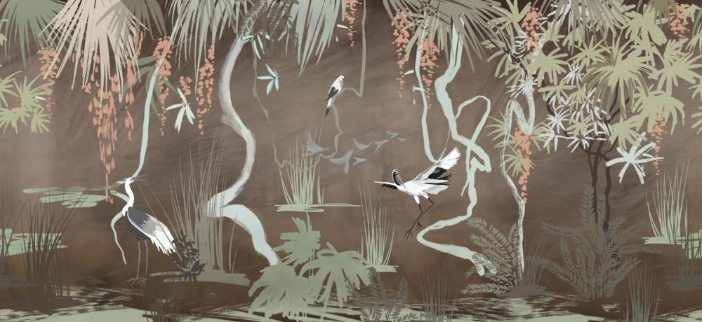 Painted Herons Scenery, Earth