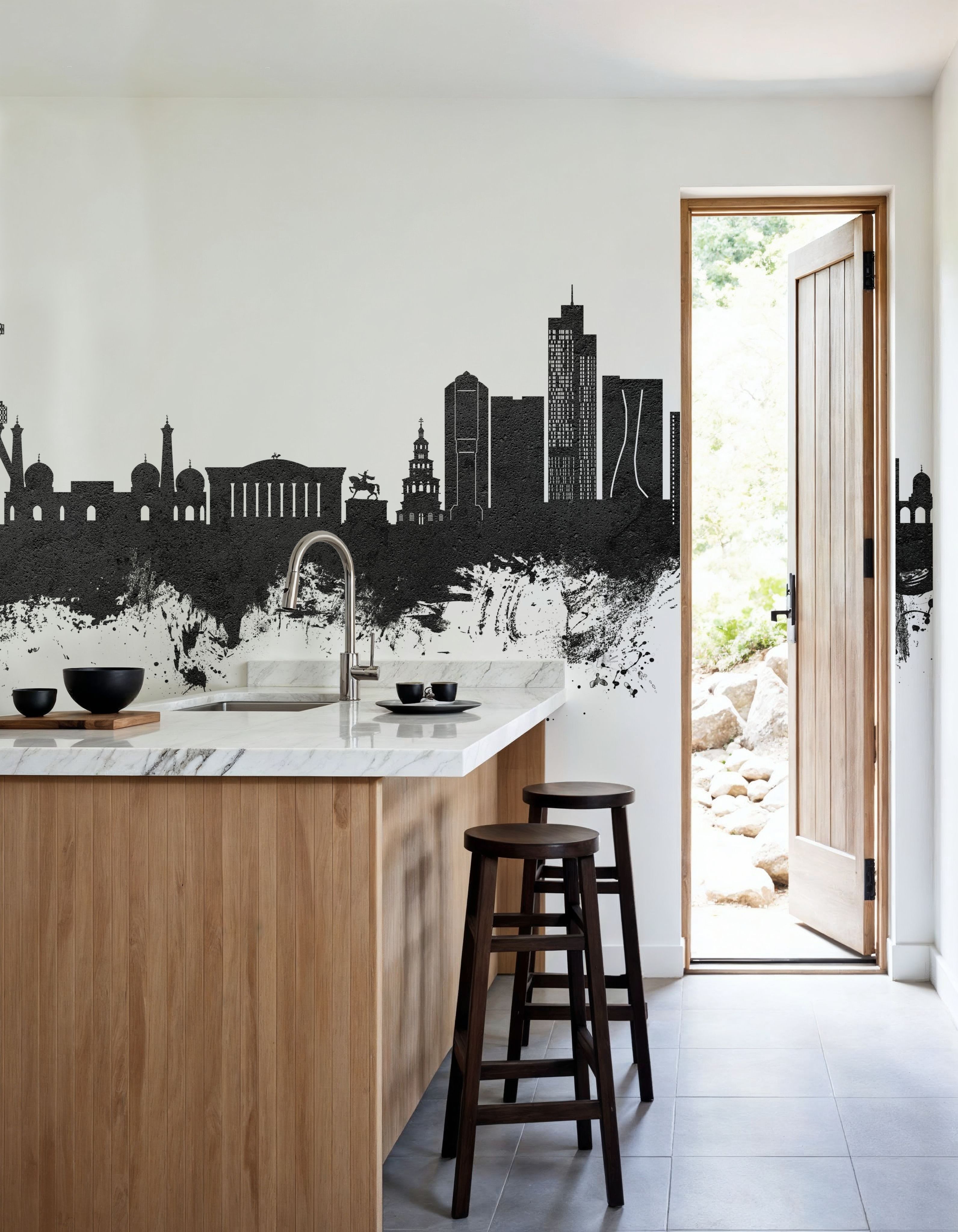 Tashkent Uzbekistan Skyline Black & White