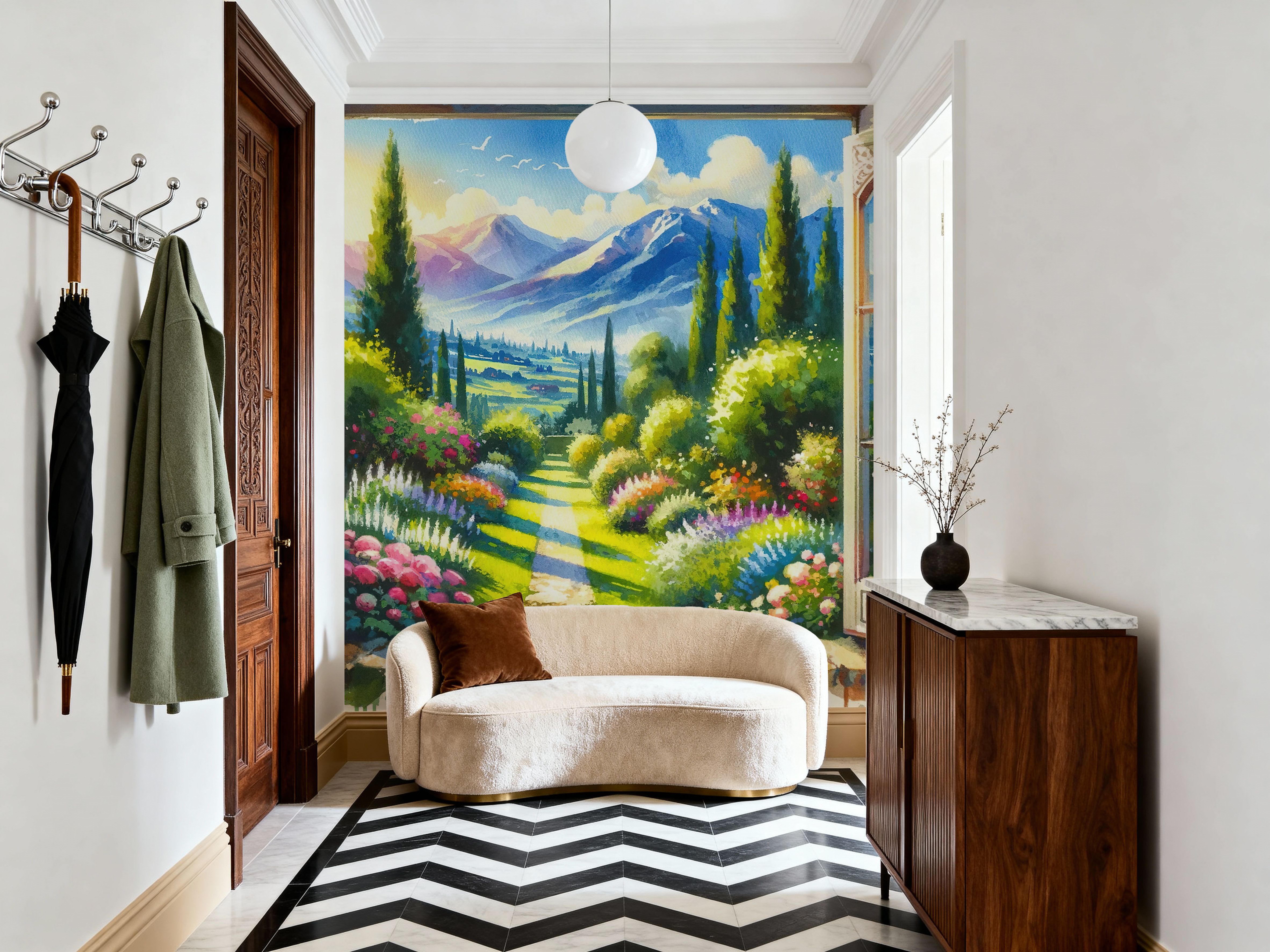 Mountain View through Open Window