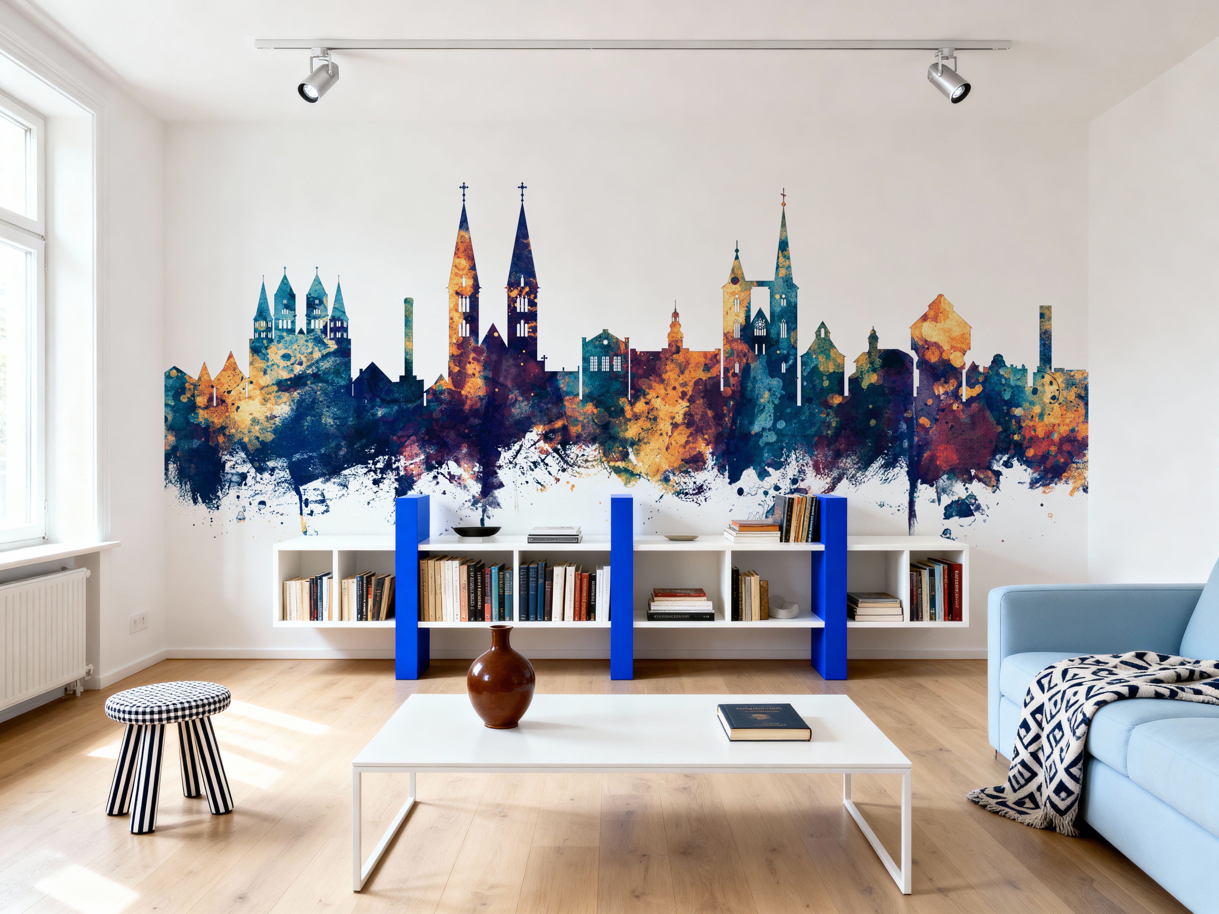Halberstadt Germany Skyline Blue & Bronze