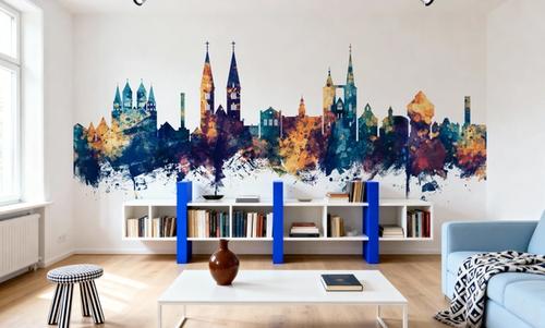 Halberstadt Germany Skyline Blue & Bronze
