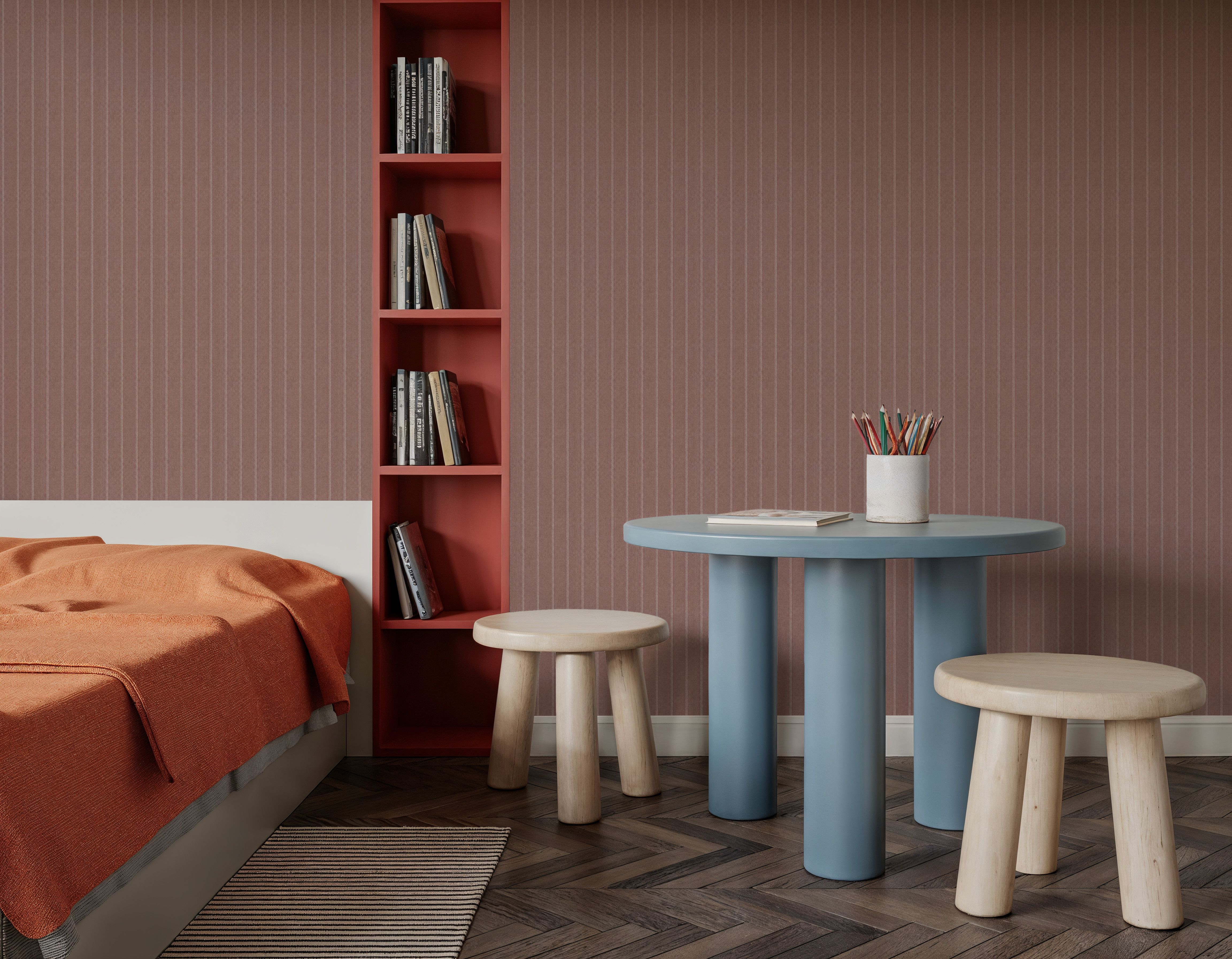 Tailor's Pin Stripe, Brick Dust