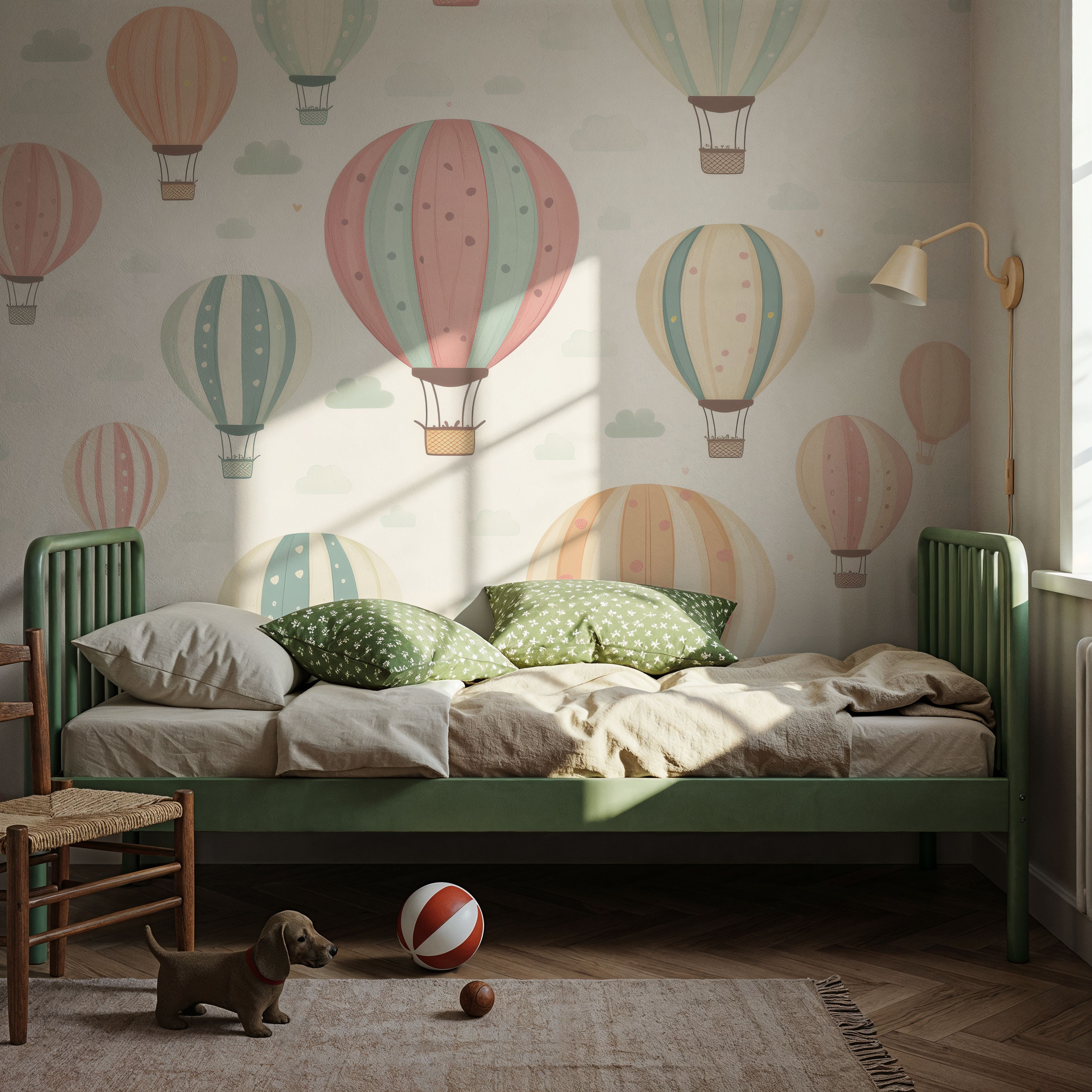 Hot Air Balloon Cloudy White