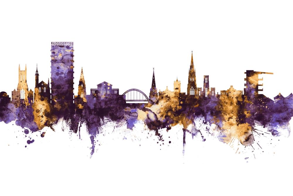 Cheltenham England Skyline Purple & Gold