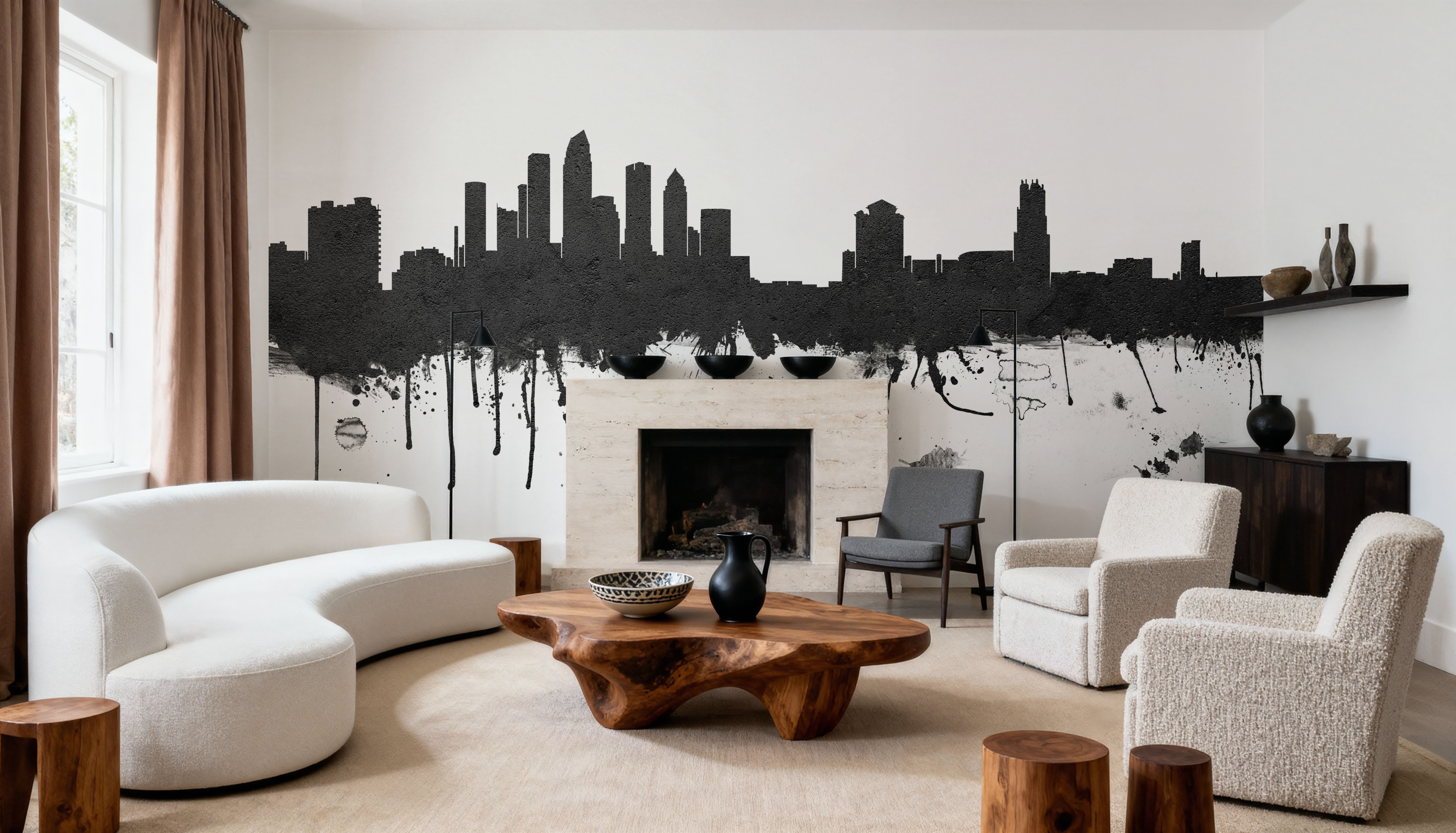 Tampa Florida Skyline Black & White