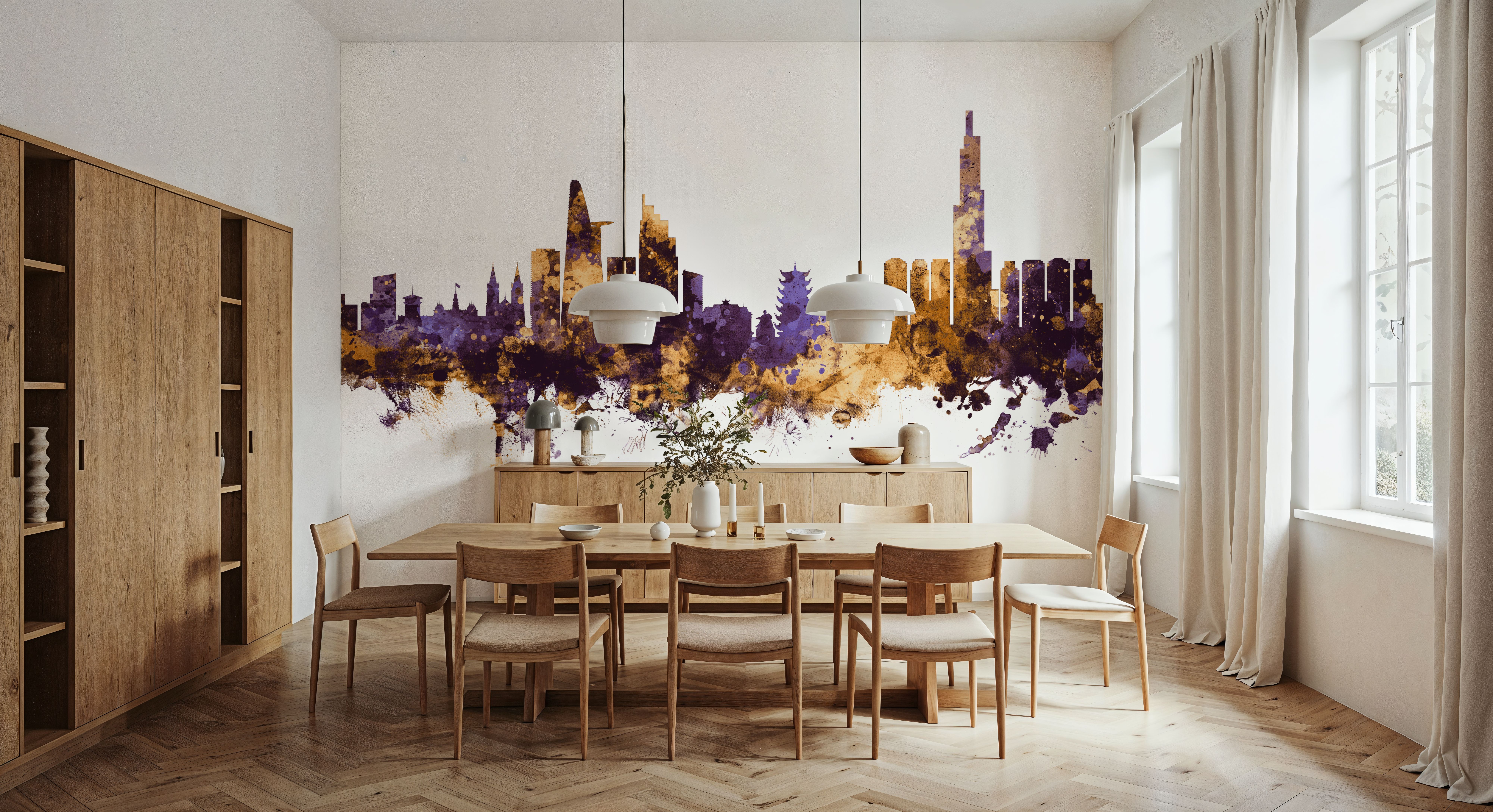 Ho Chi Minh City Vietnam Skyline Purple & Gold