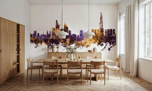 Ho Chi Minh City Vietnam Skyline Purple & Gold