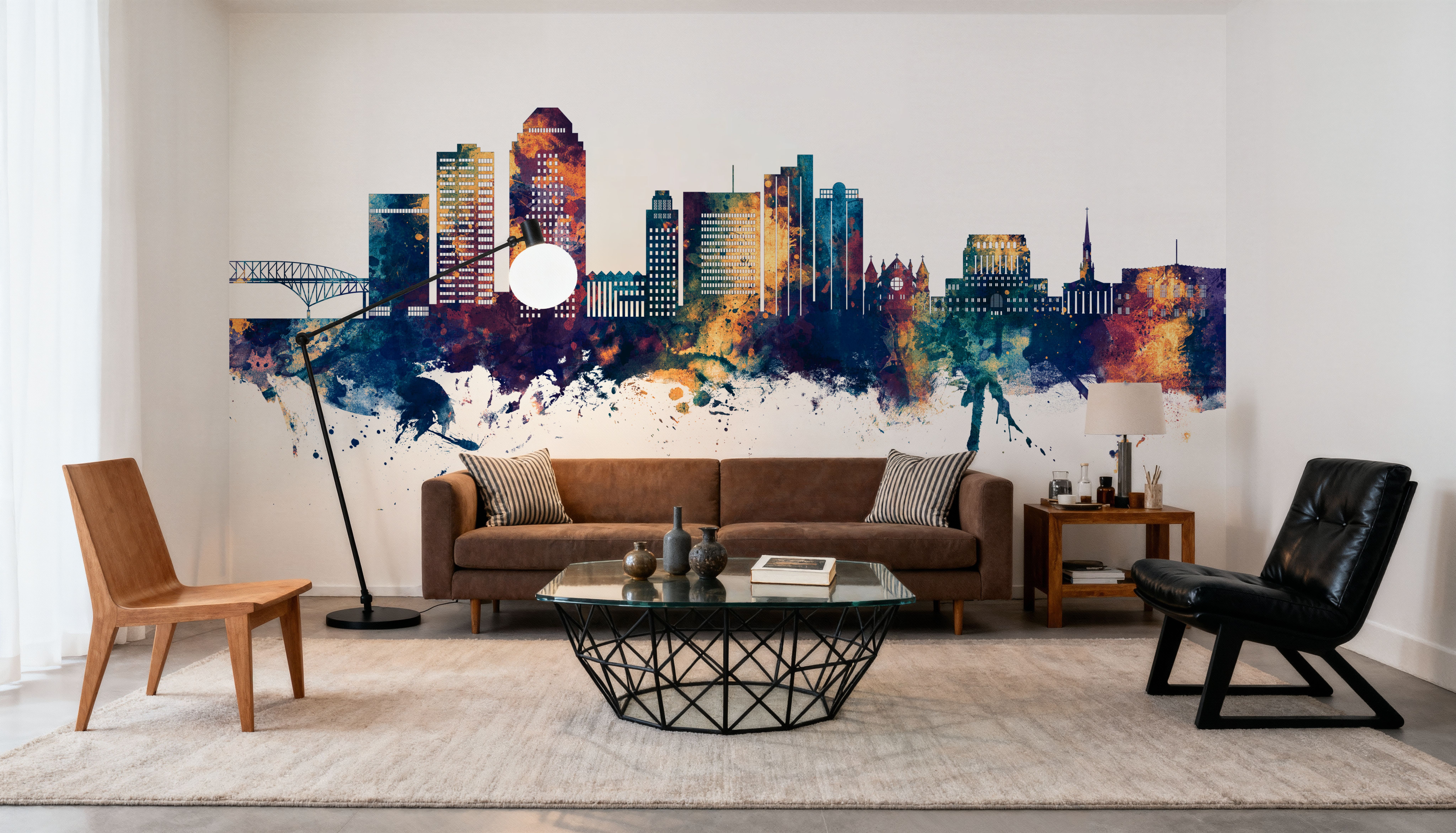 Shreveport Louisiana Skyline Blue & Bronze