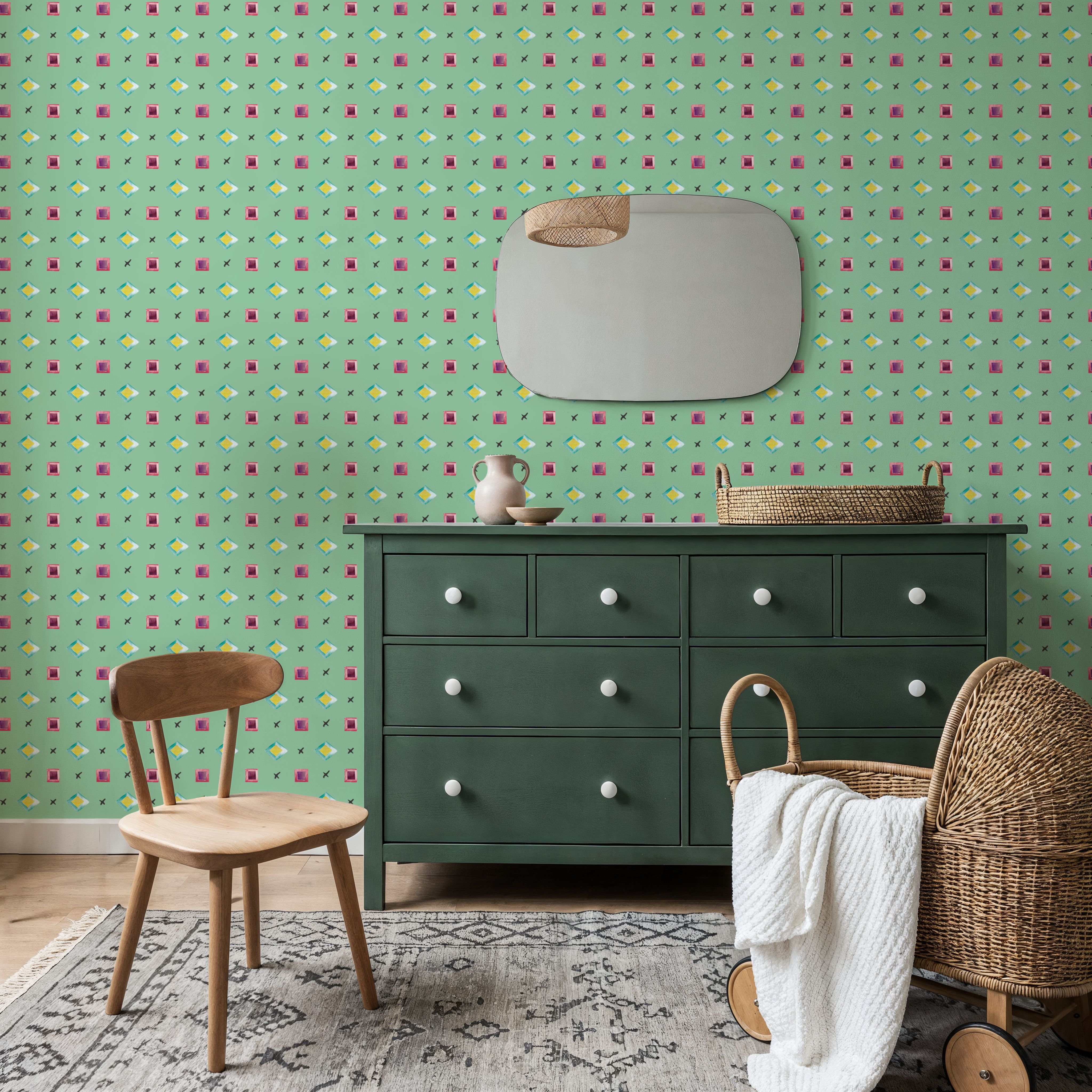 Boho Symbols Light Green