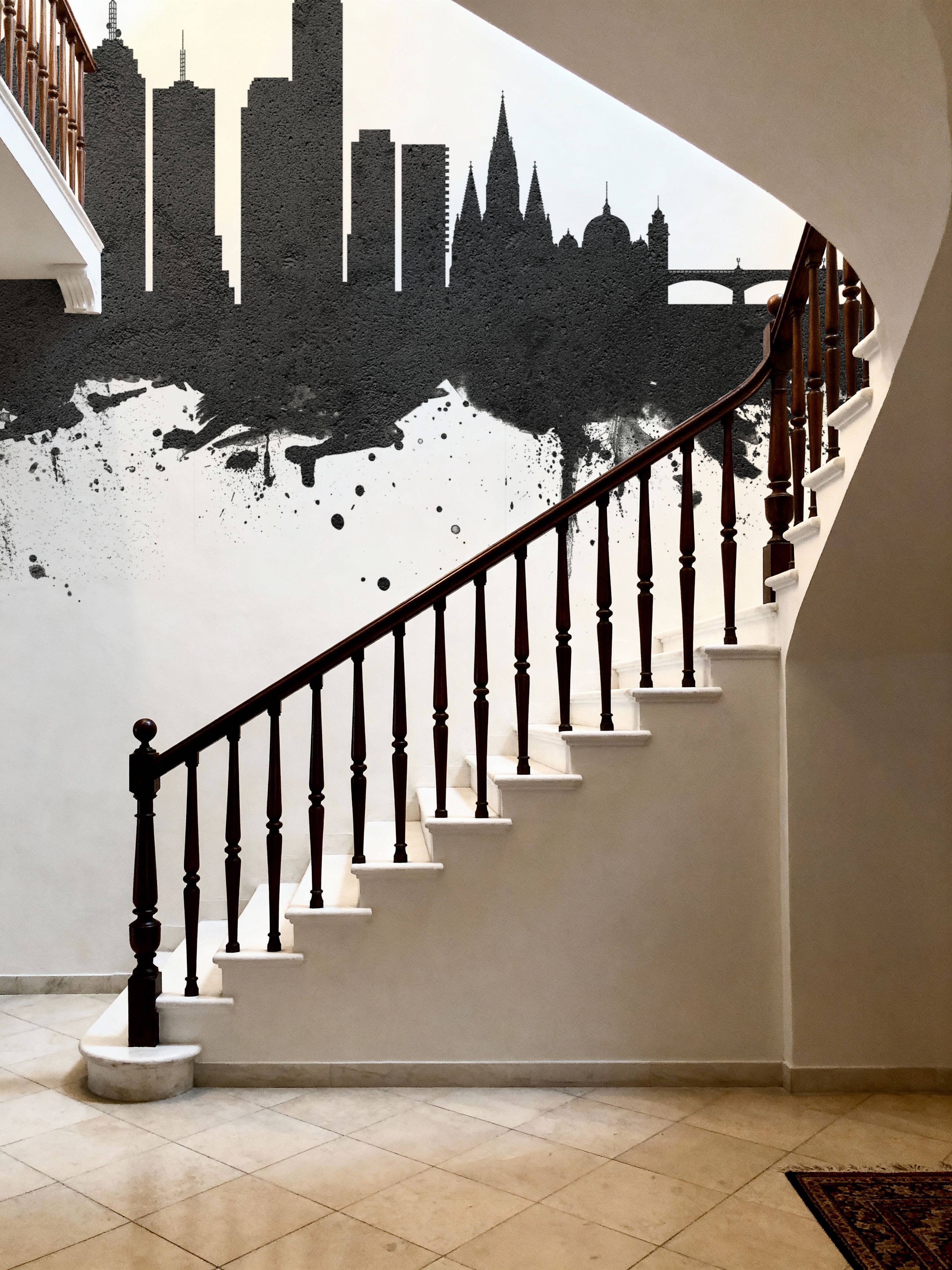 Melbourne Australia Skyline Black & White